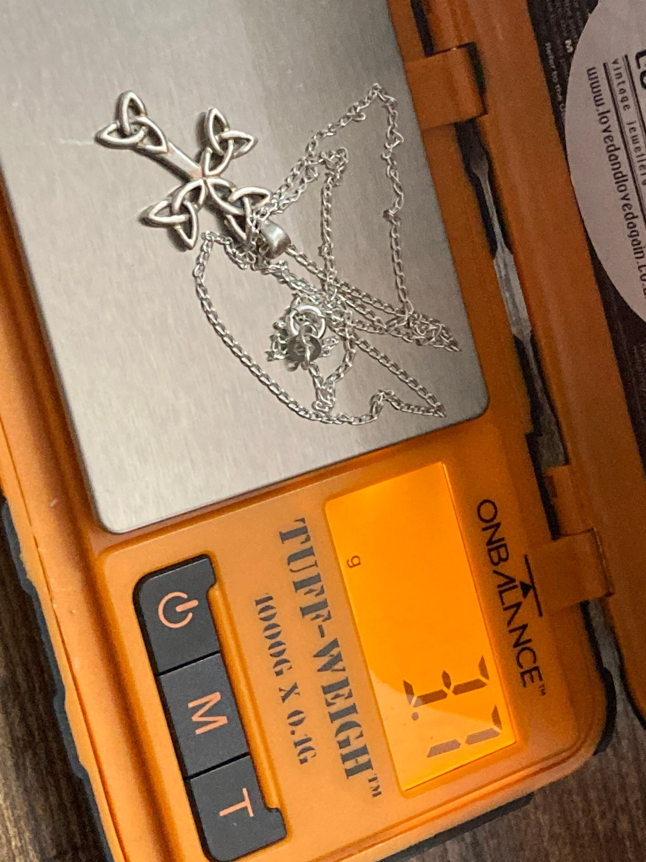 Celtic 925 Sterling silver plain religious cross pendant necklace on chain