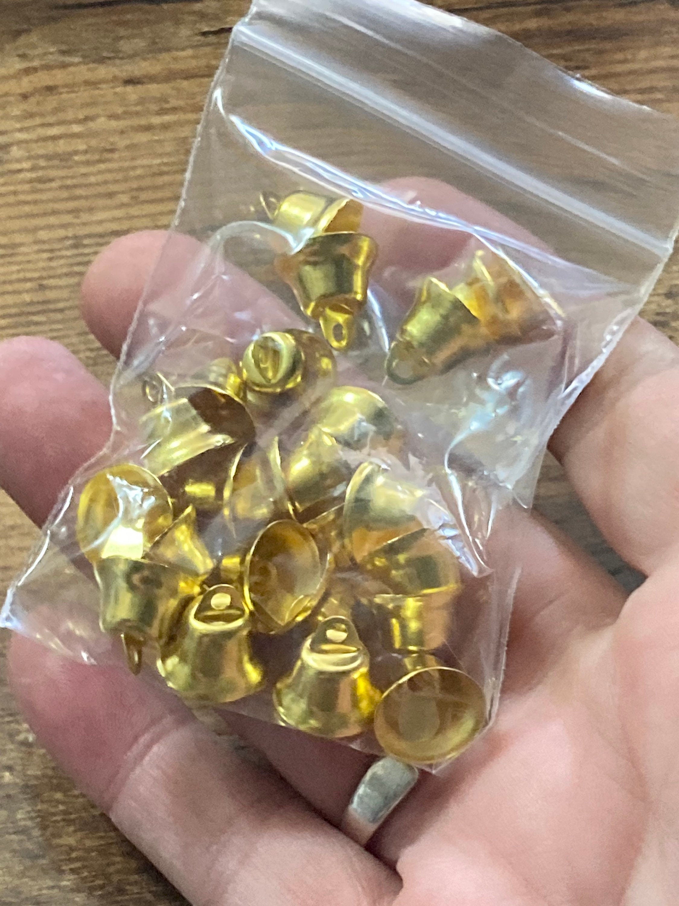Pack of 24 gold metal mini bells Christmas craft