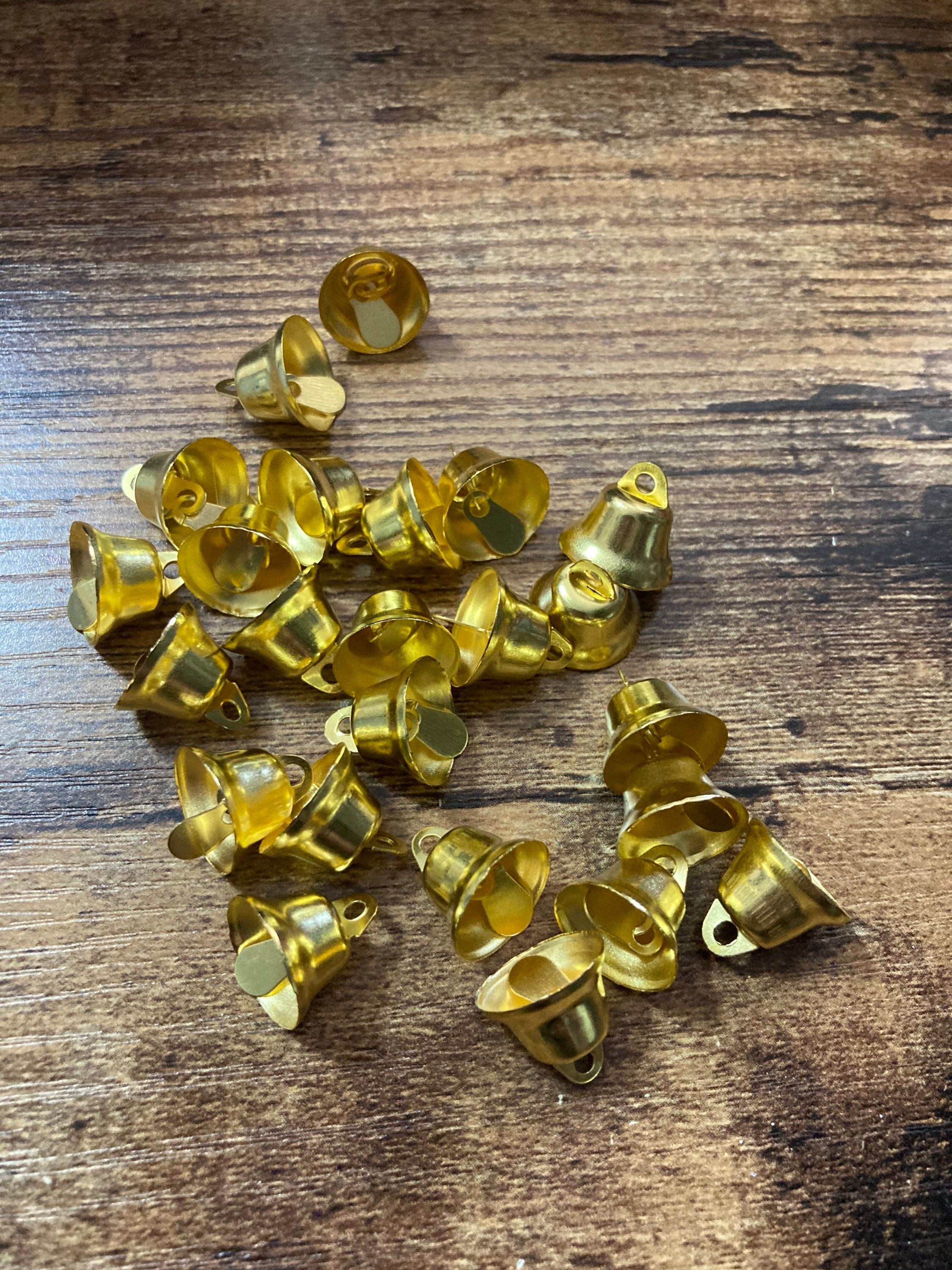 Pack of 24 gold metal mini bells Christmas craft