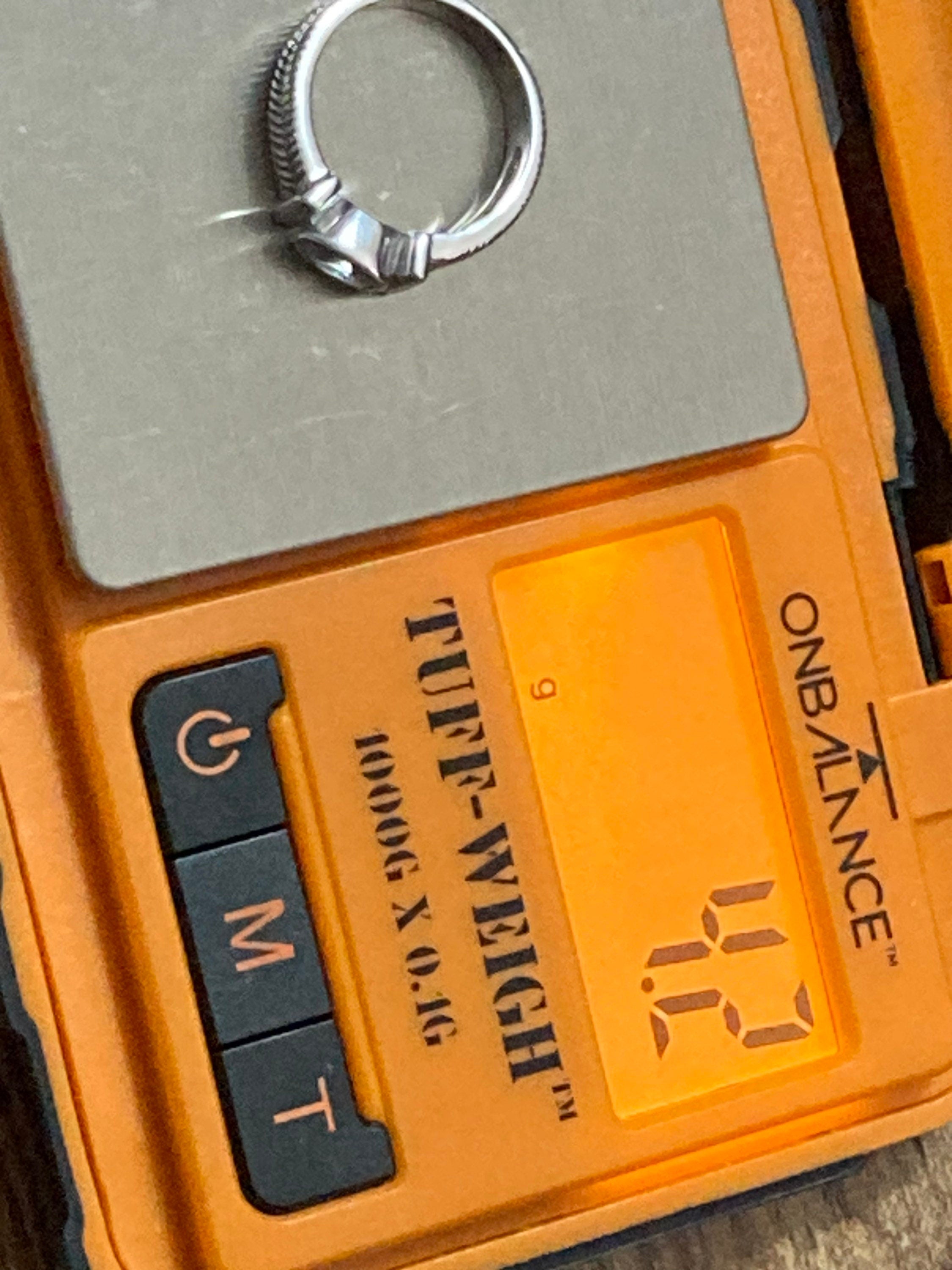 diamanté dress ring size N, 925 sterling silver