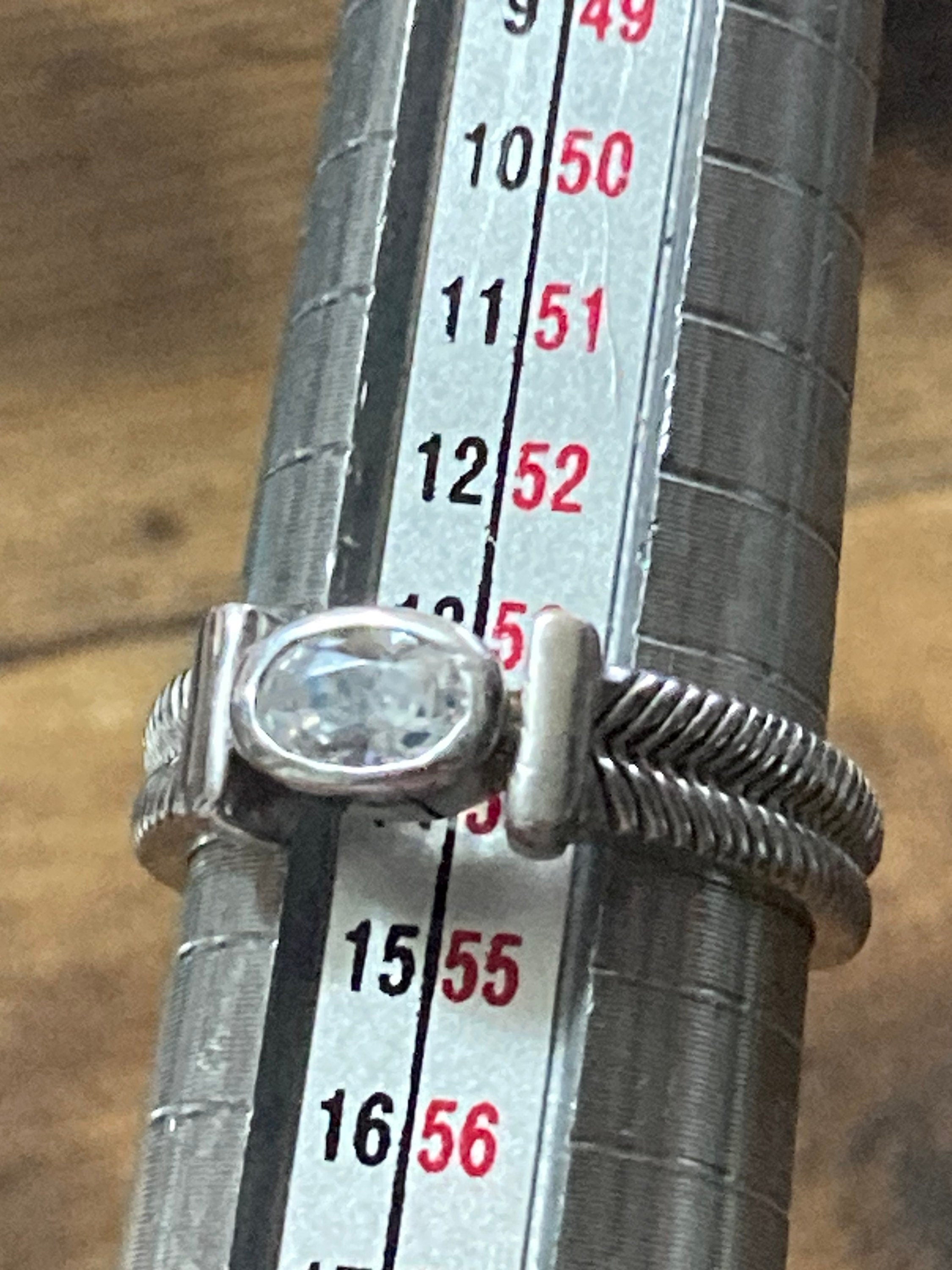 diamanté dress ring size N, 925 sterling silver