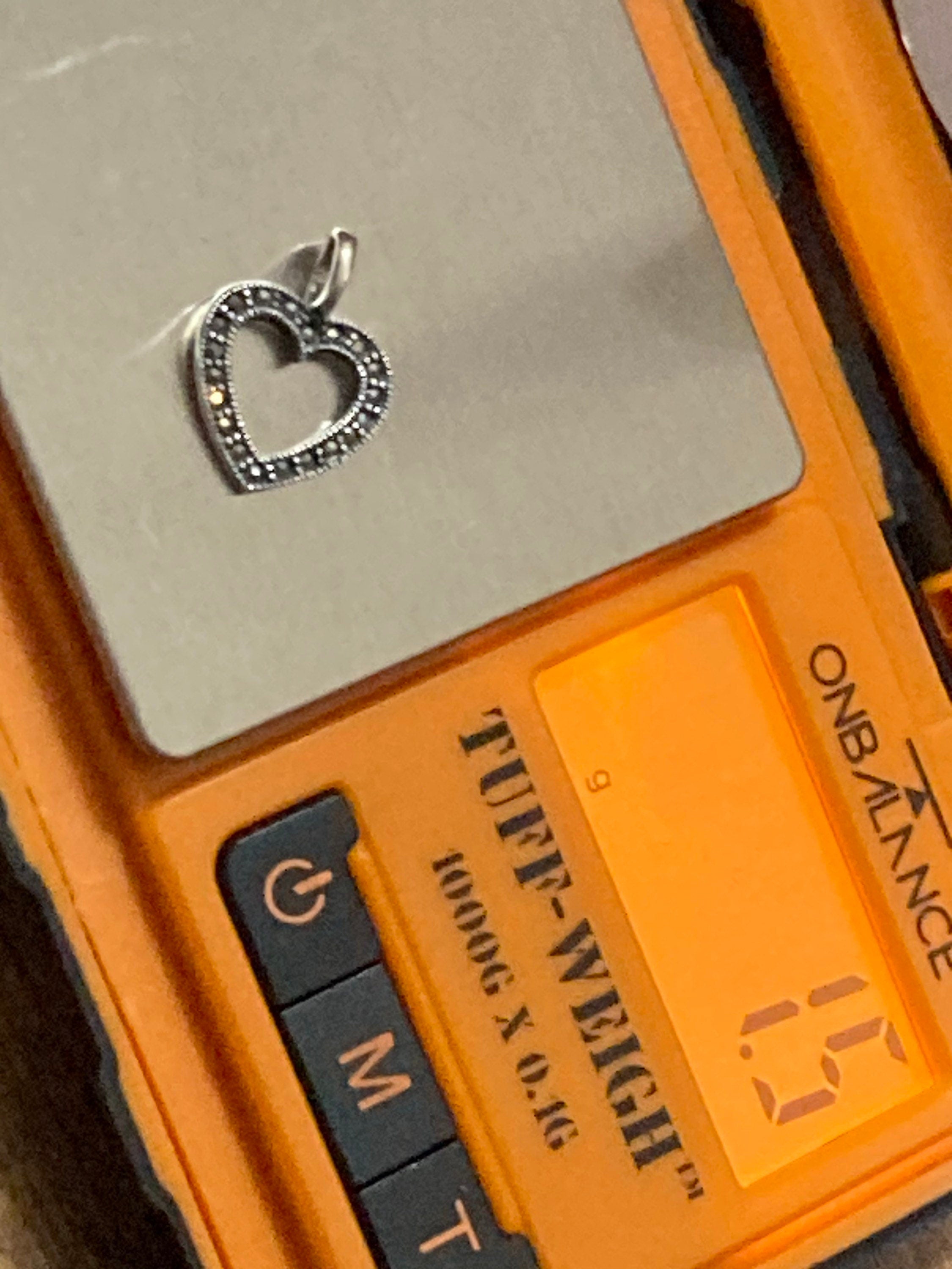 925 marcasite love heart pendant , sterling silver