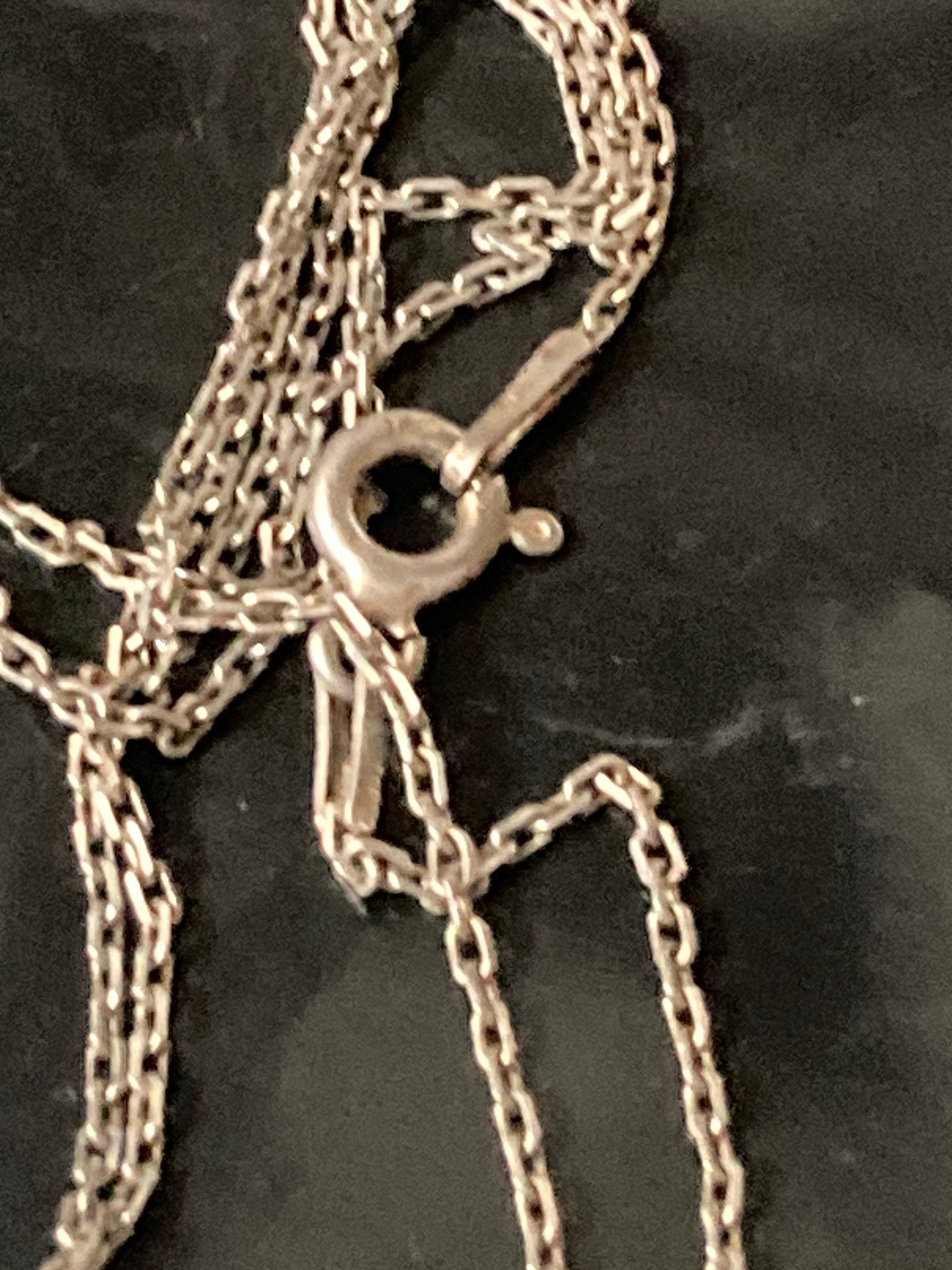 Sterling Silver Diamanté Cross Pendant Necklace, 47cm Chain