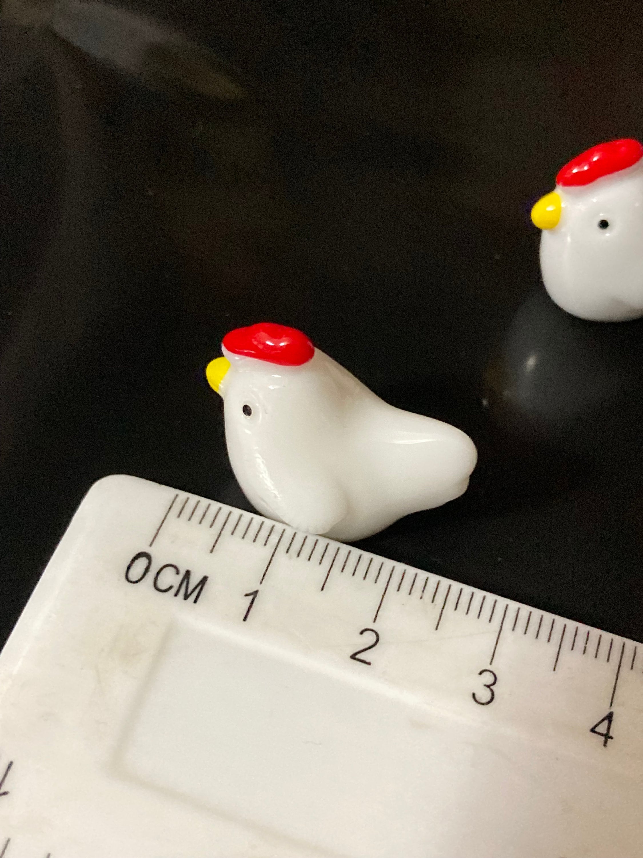 2 x miniature hen chicken figures cake toppers farmyard dollshouse decorations