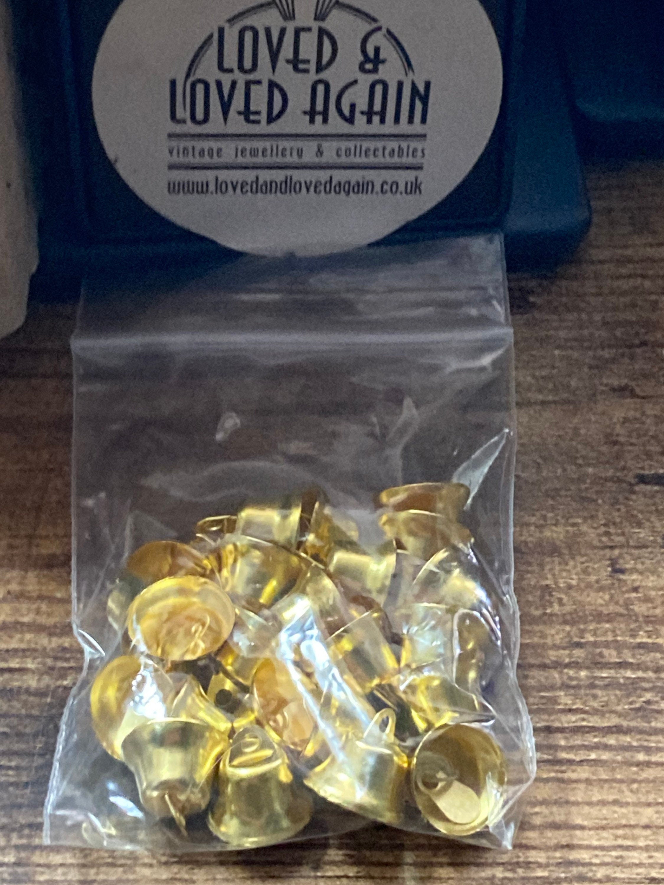 Pack of 24 gold metal mini bells Christmas craft