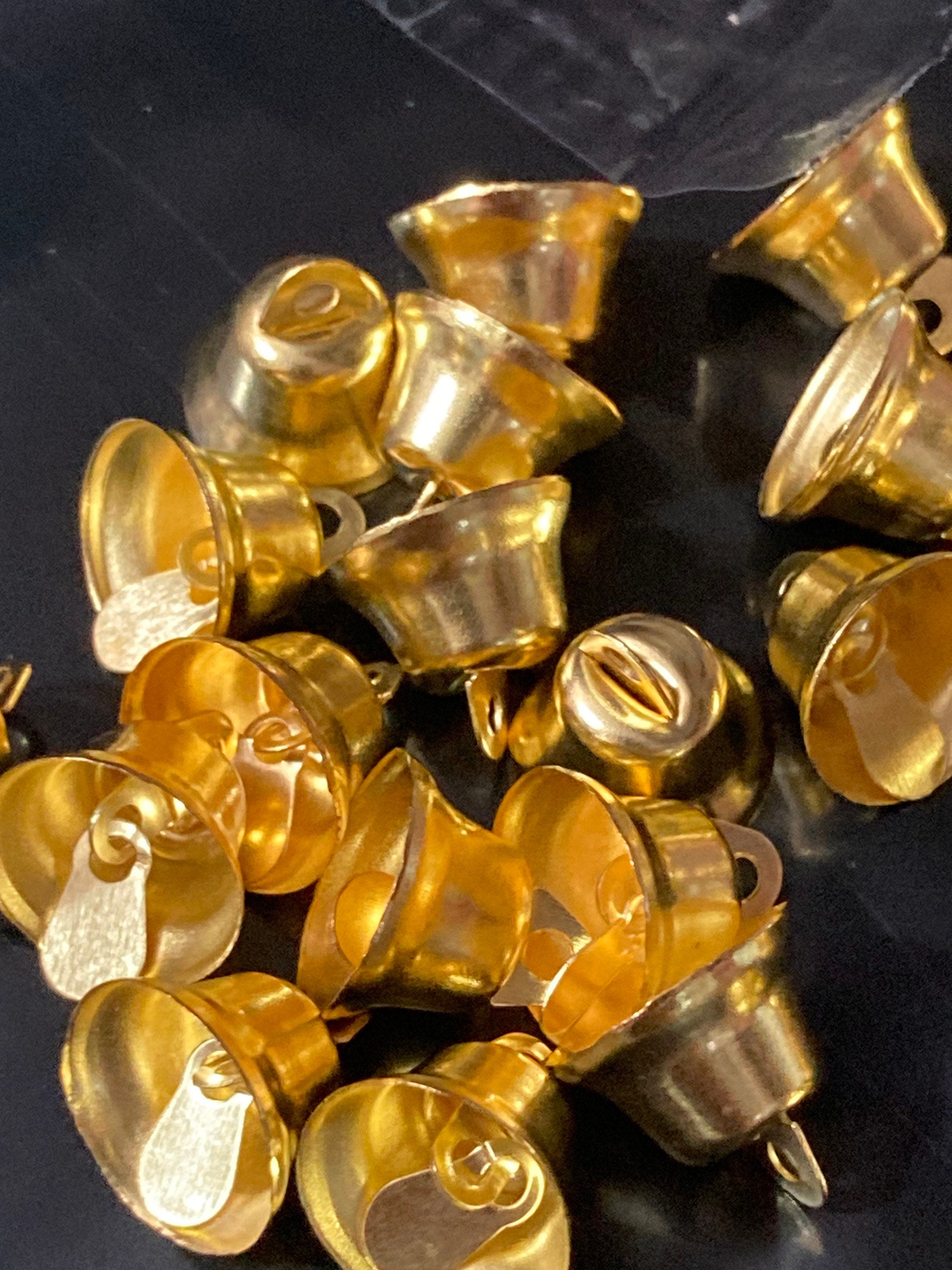 Pack of 24 gold metal mini bells Christmas craft