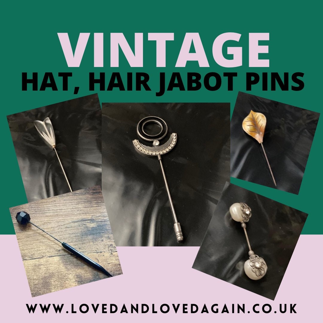 True Art Deco hat flash pin diamanté paste pique bakelite