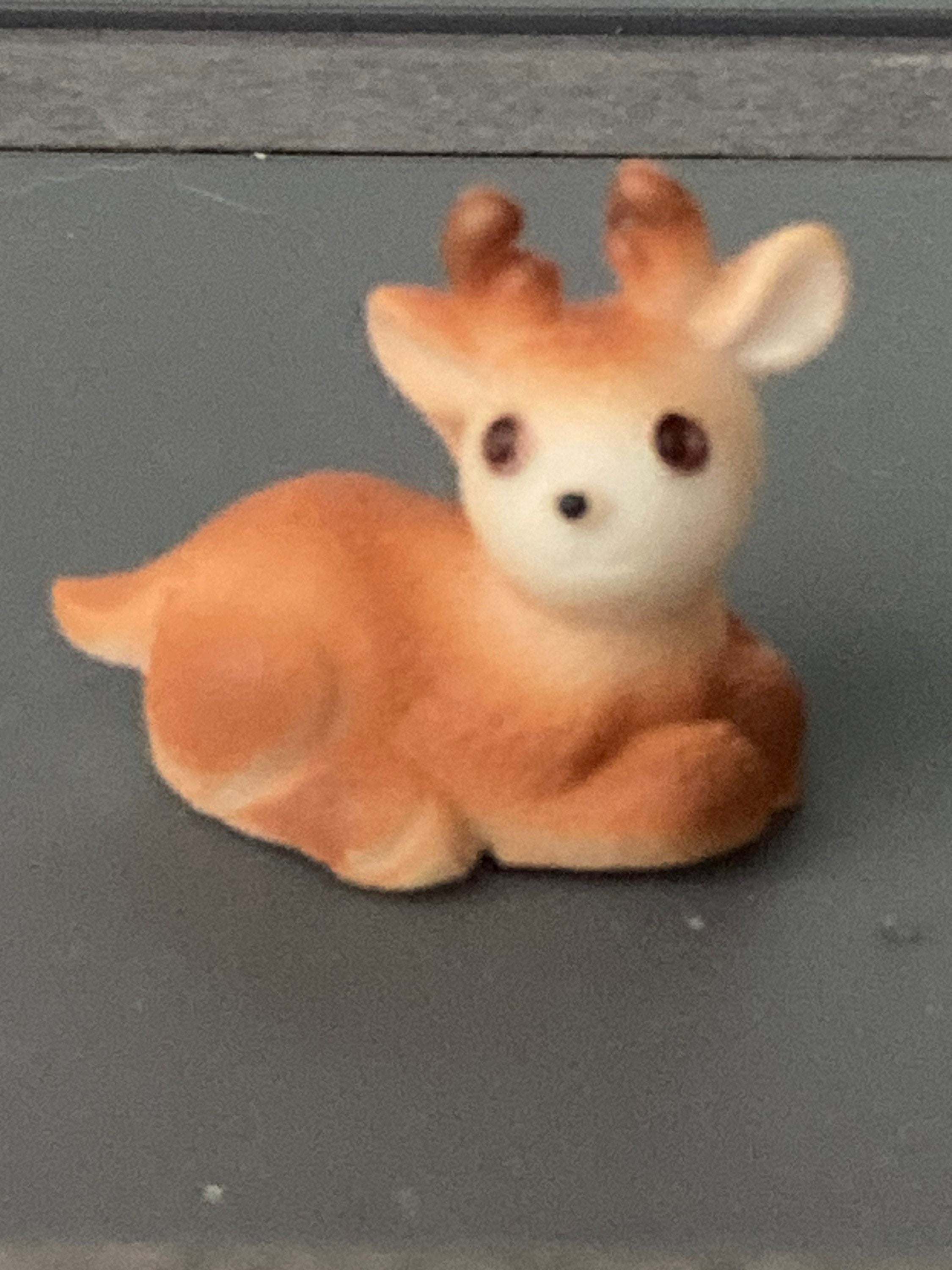 Miniature deer christmas cake topper decoration, reusable plastic