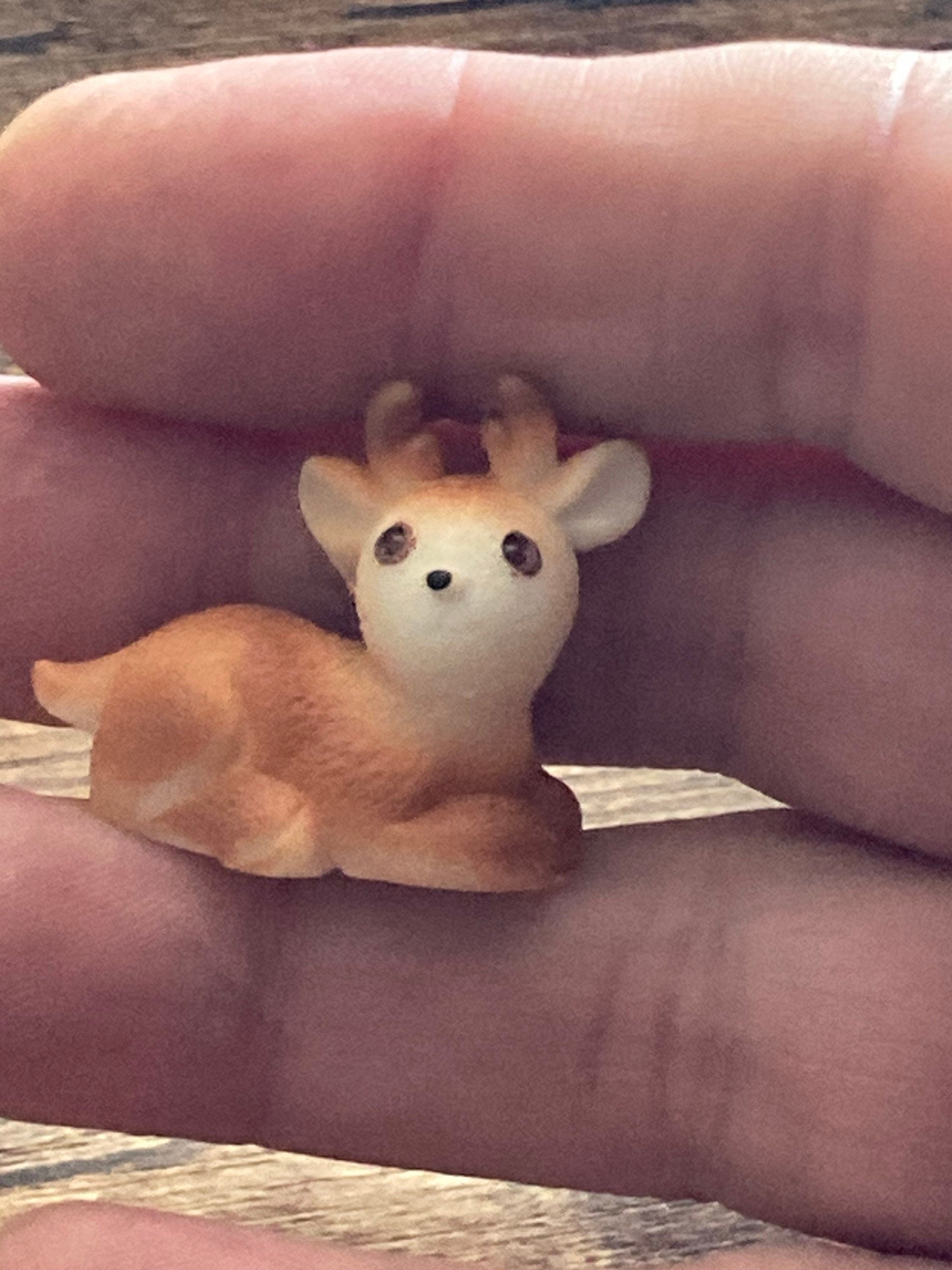 Miniature deer christmas cake topper decoration, reusable plastic