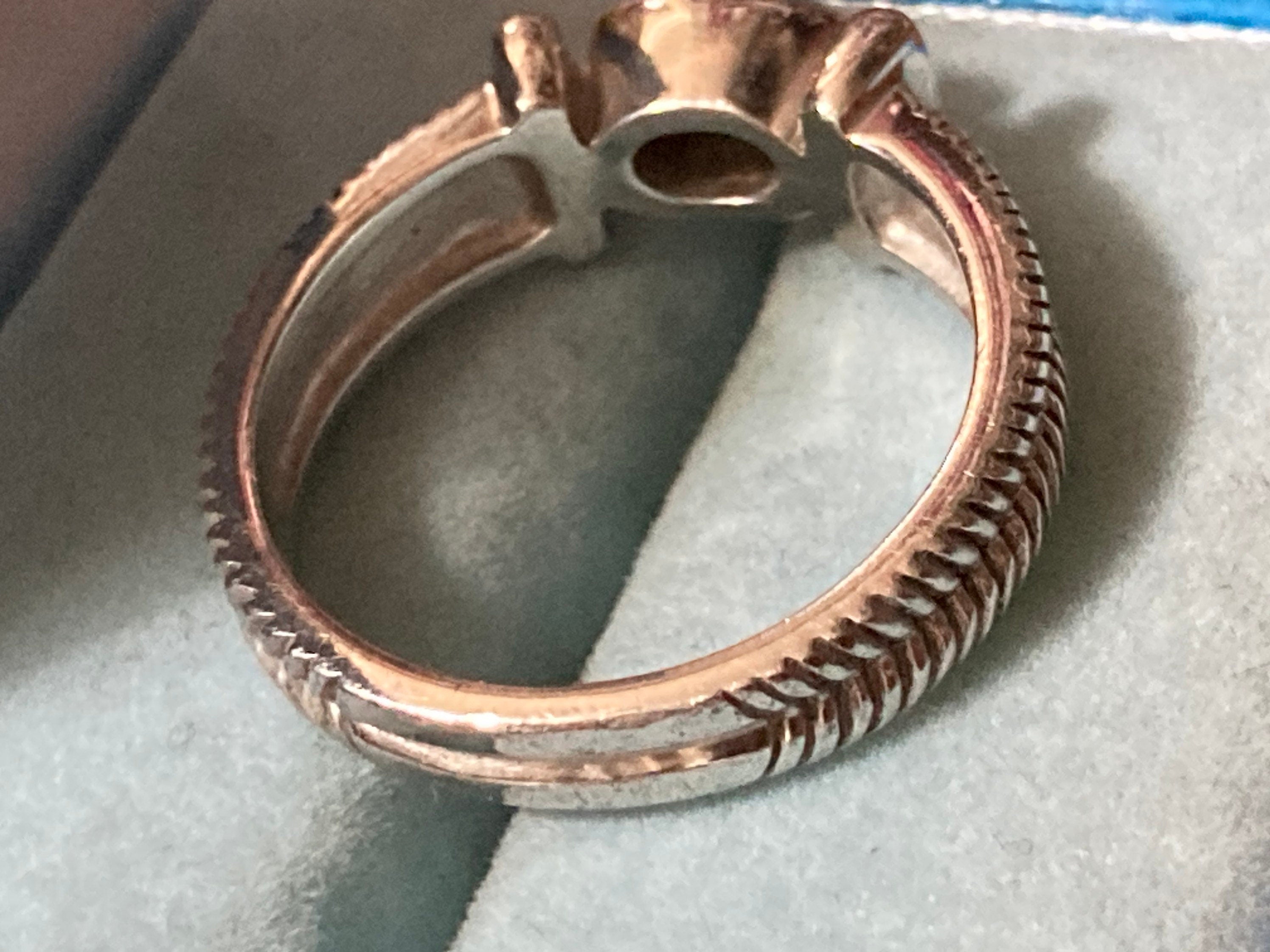 diamanté dress ring size N, 925 sterling silver