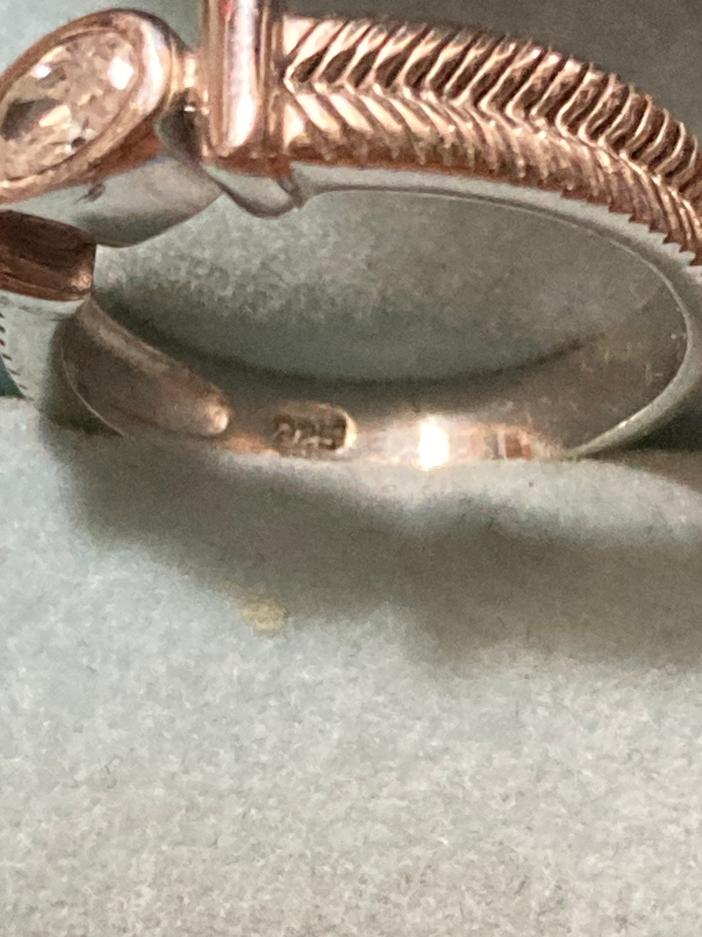 diamanté dress ring size N, 925 sterling silver