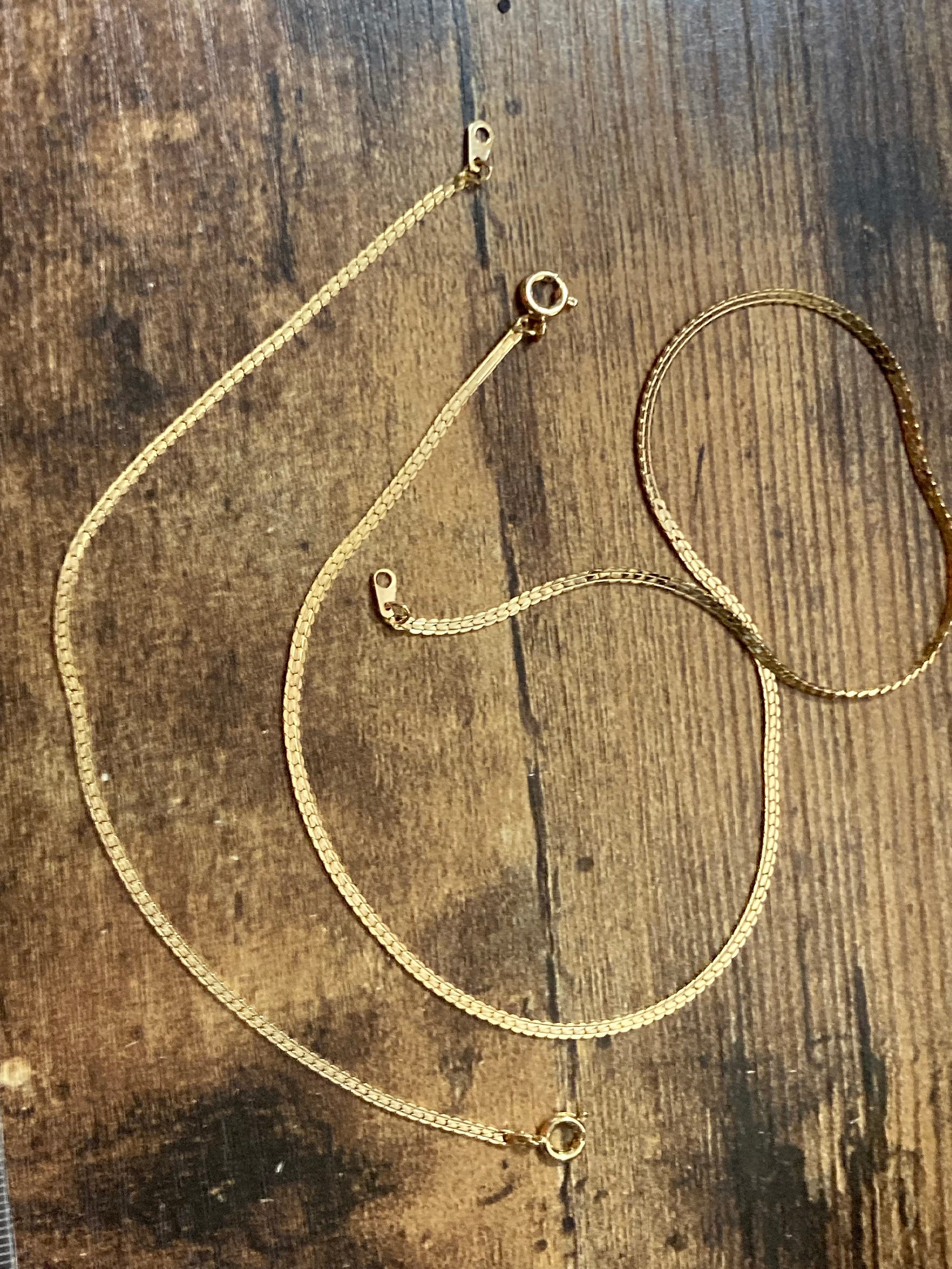 Gold Plated Flat Link Chain Jewellery Set: Fiocchi Italy Necklace Bracelet