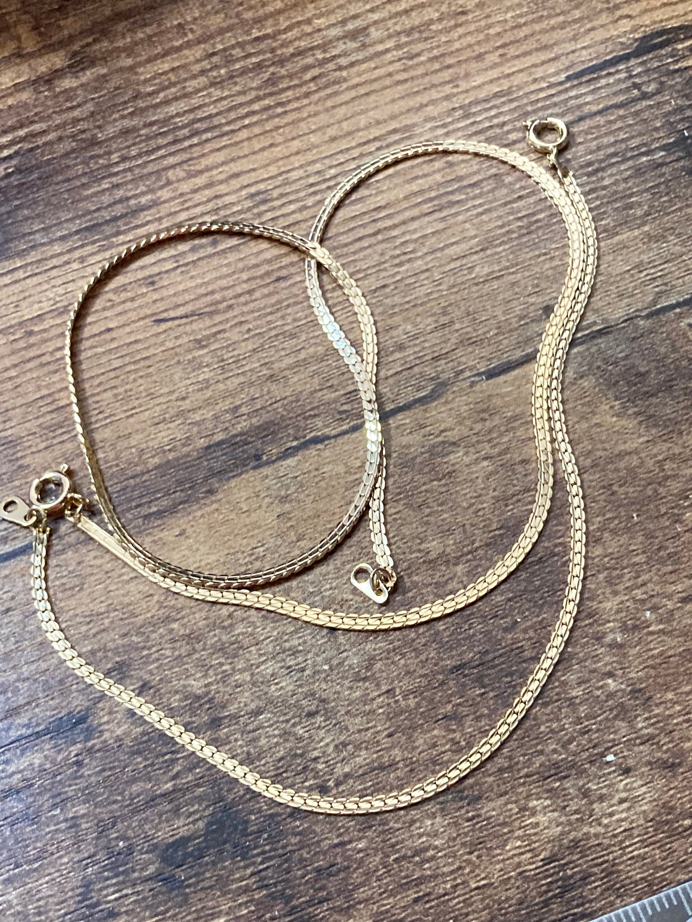 Gold Plated Flat Link Chain Jewellery Set: Fiocchi Italy Necklace Bracelet