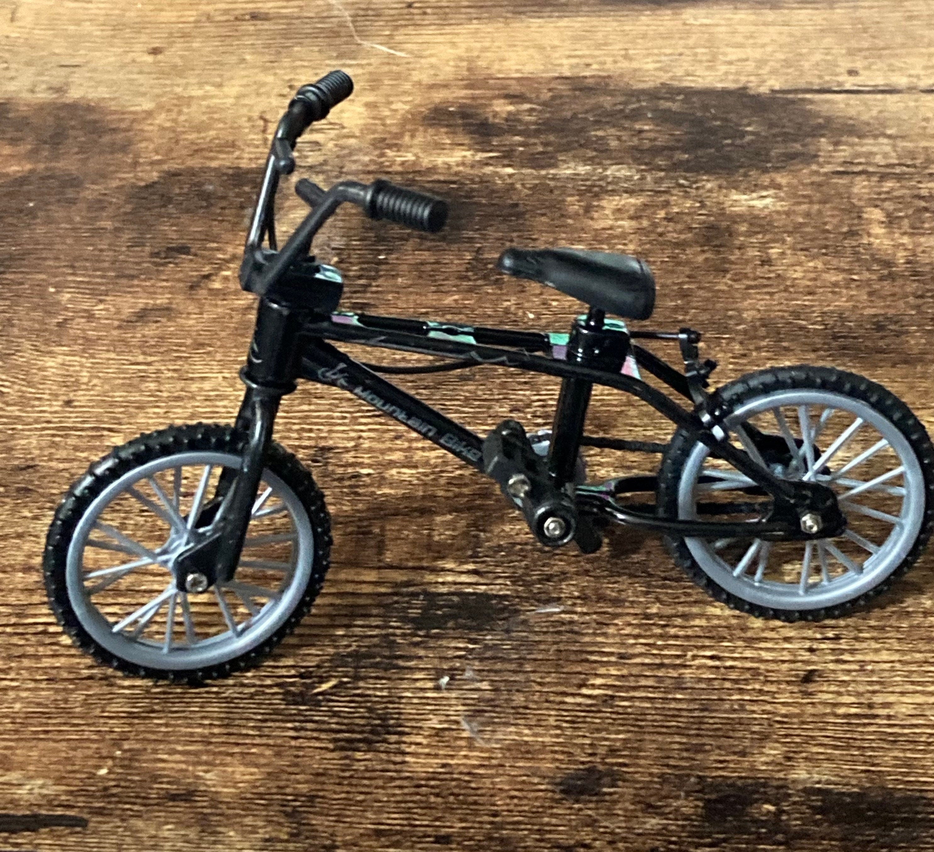 Miniature plastic black mountain bike BMX cake topper decoration