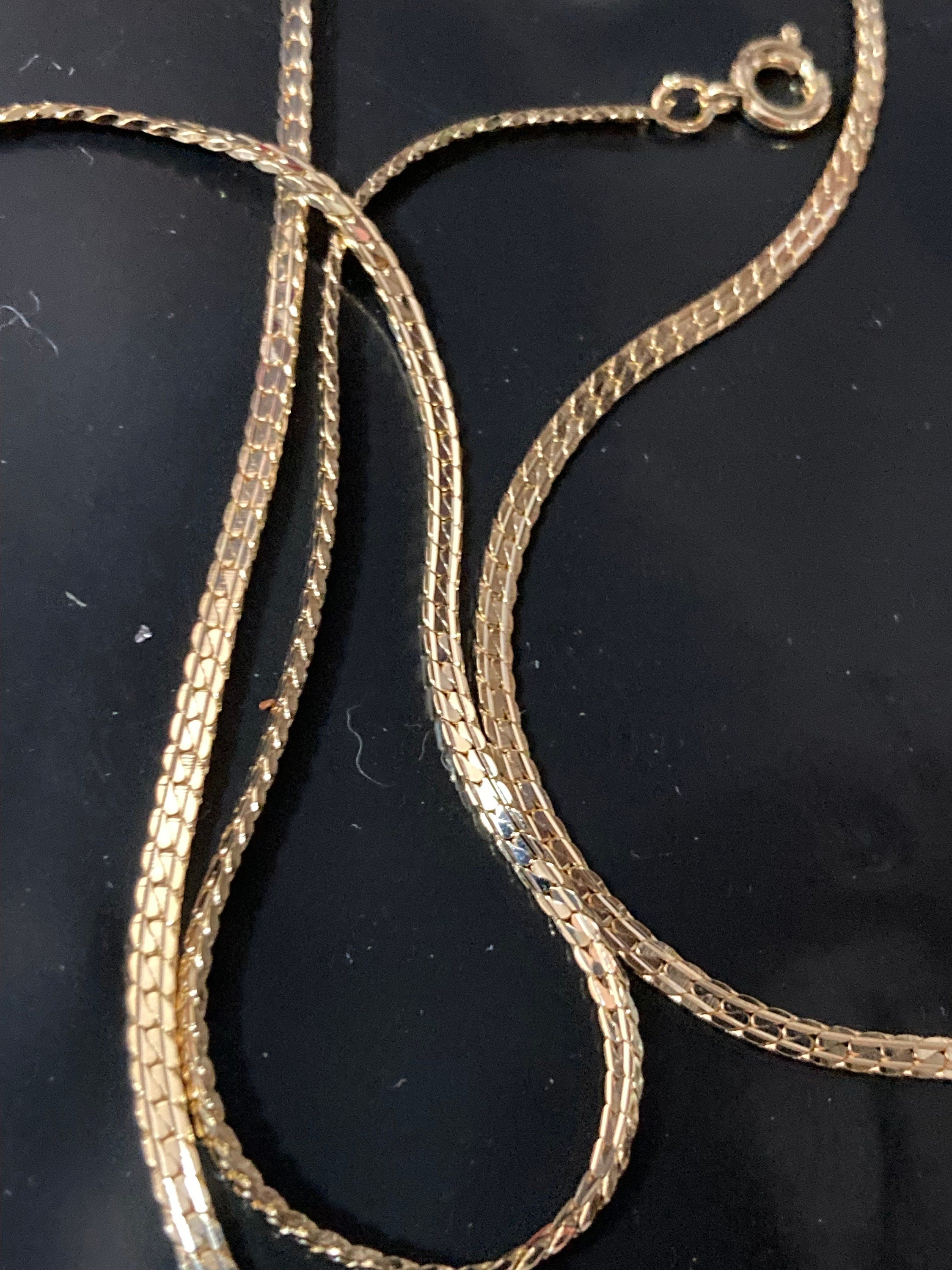 Gold Plated Flat Link Chain Jewellery Set: Fiocchi Italy Necklace Bracelet