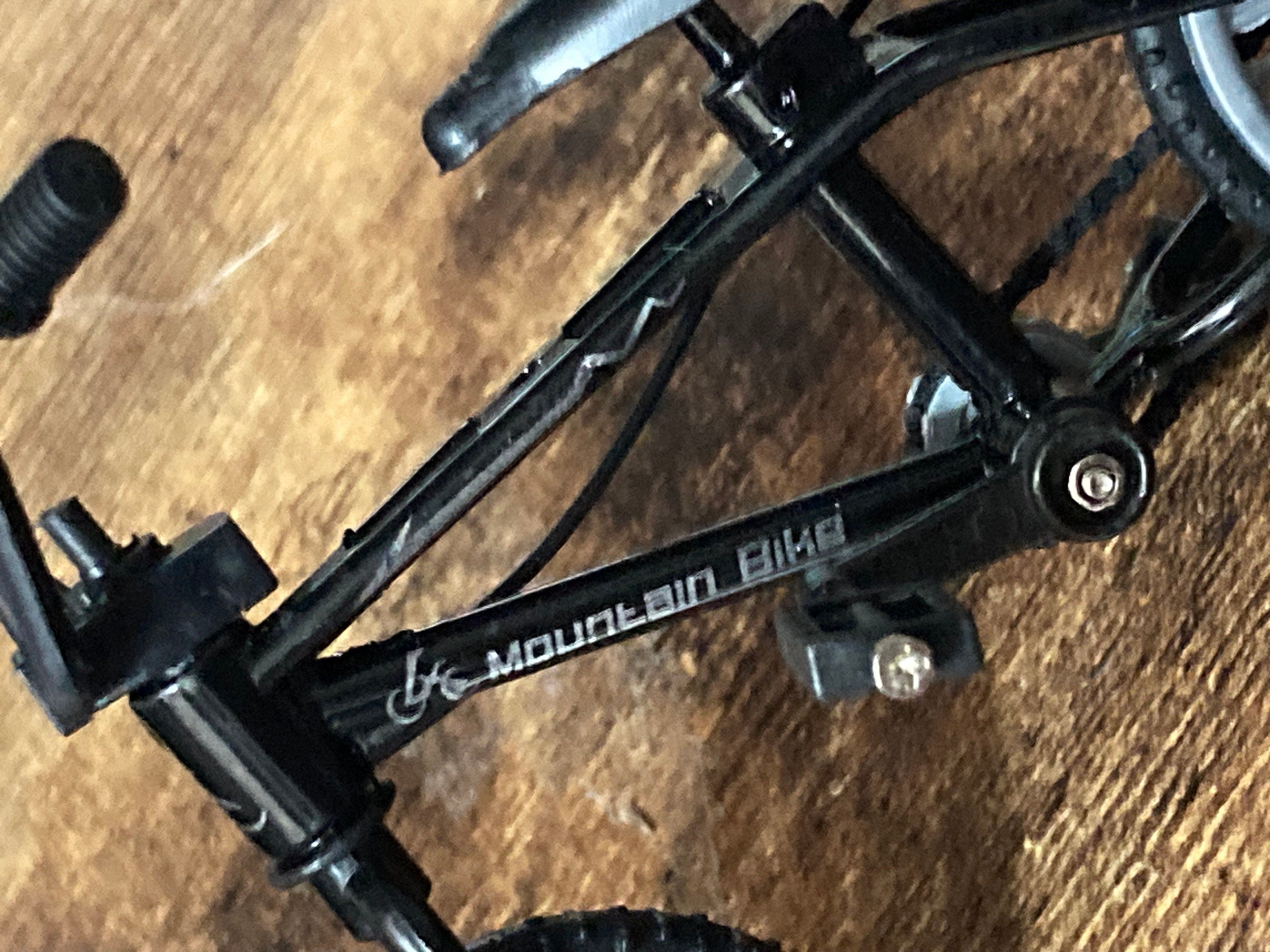 Miniature plastic black mountain bike BMX cake topper decoration