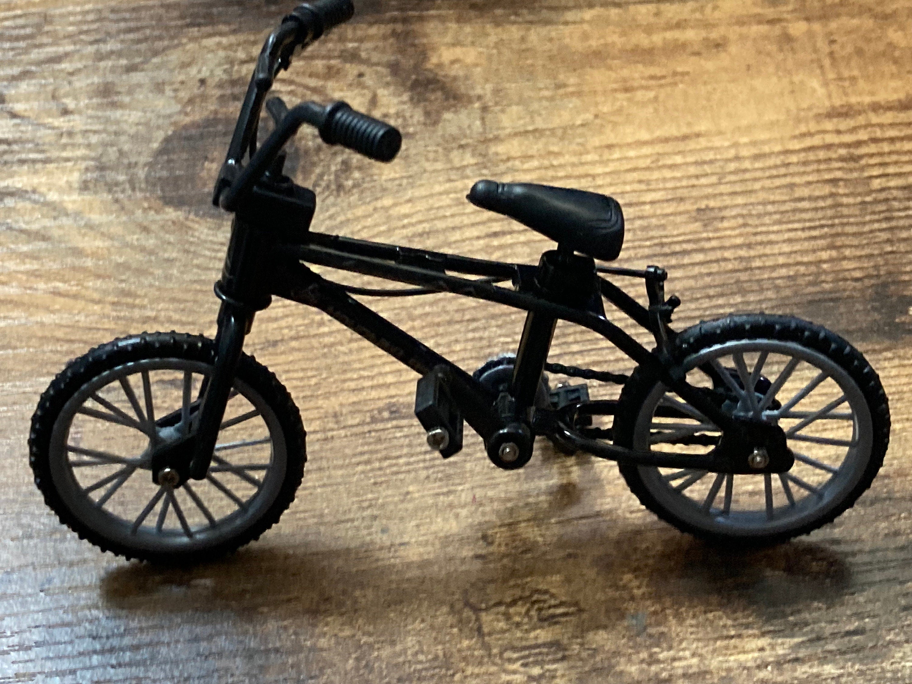 Miniature plastic black mountain bike BMX cake topper decoration