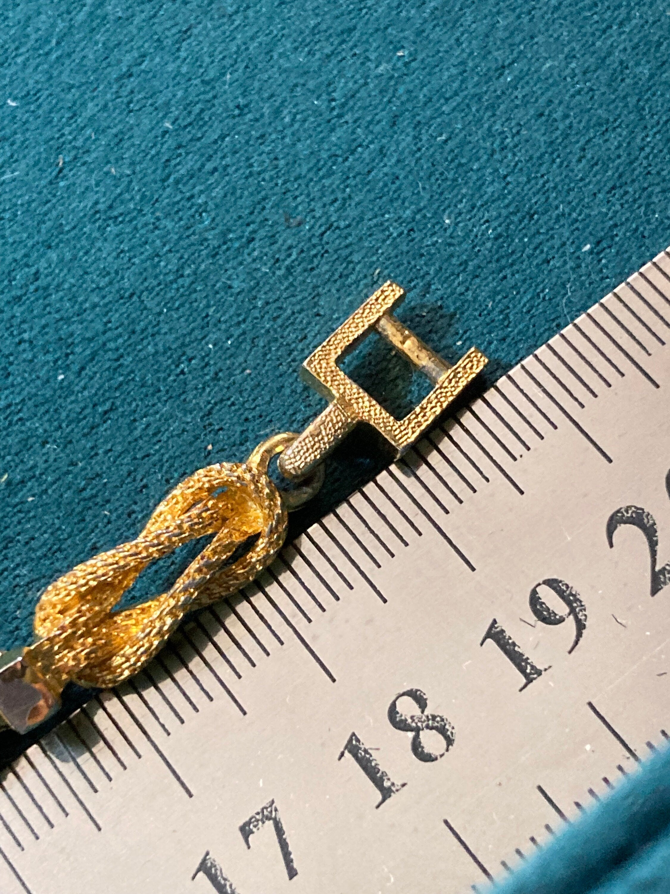 Retro 1980s Gold Plated Rope Chain Link Bracelet - 20cm