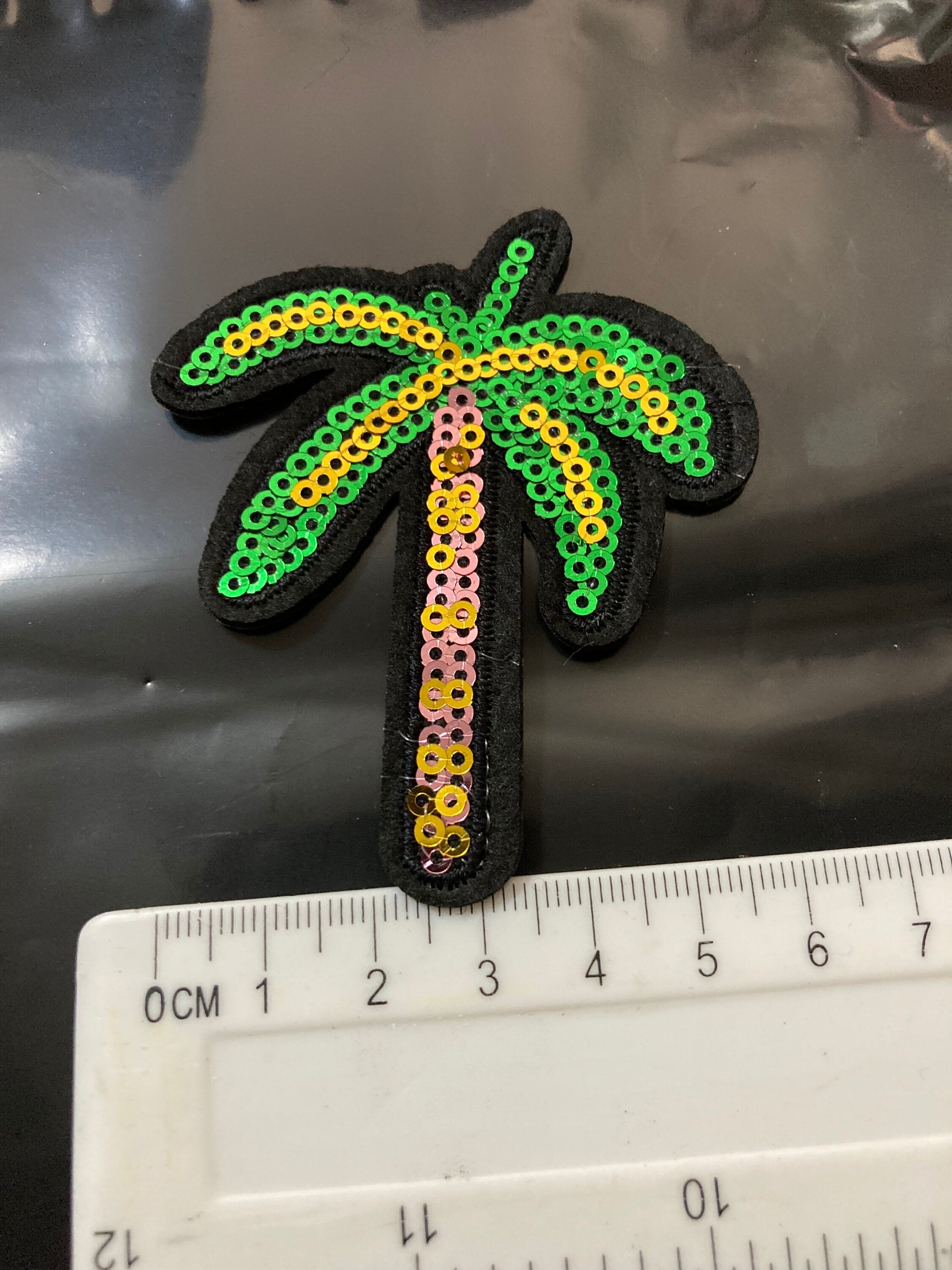 iron on palm tree patch, sewing applique