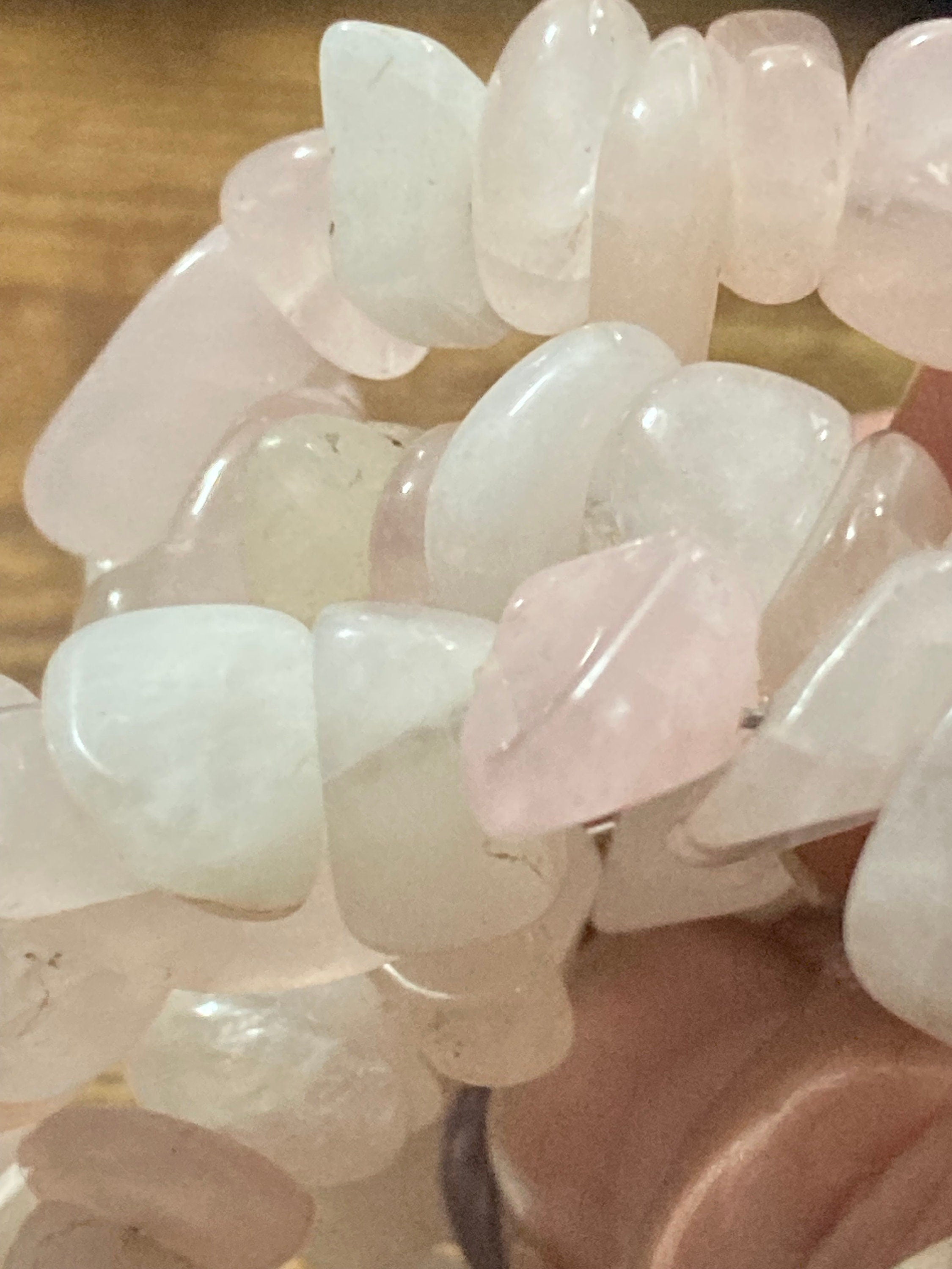 Rose quartz and amethyst chunky gemstone wrap bracelet