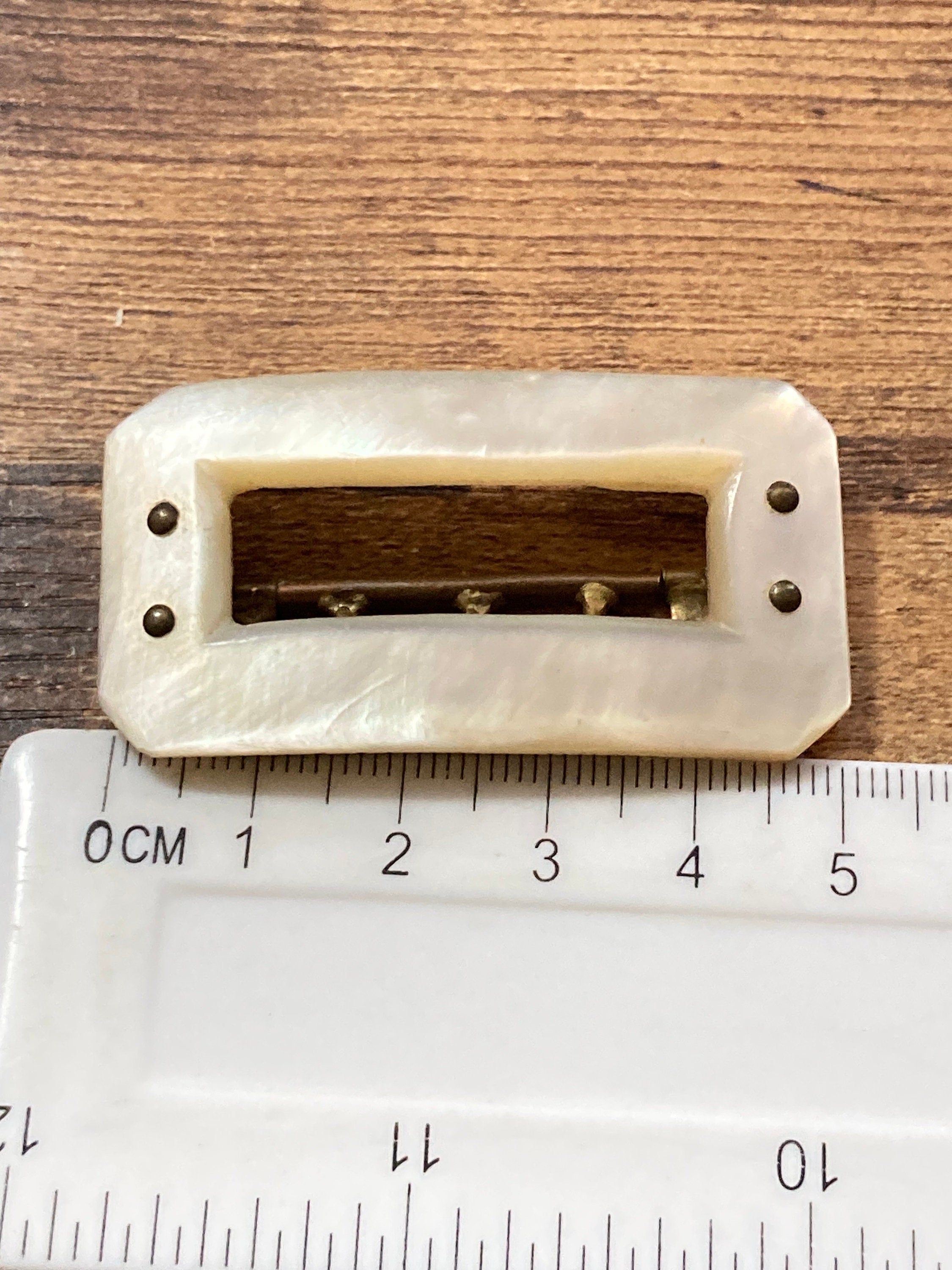 Antique Georgian 1800s 1900s Large MOP Mother of Pearl Carved Ornate 3 prong Belt Buckle Haberdashery Bridal Steampunk Sewing