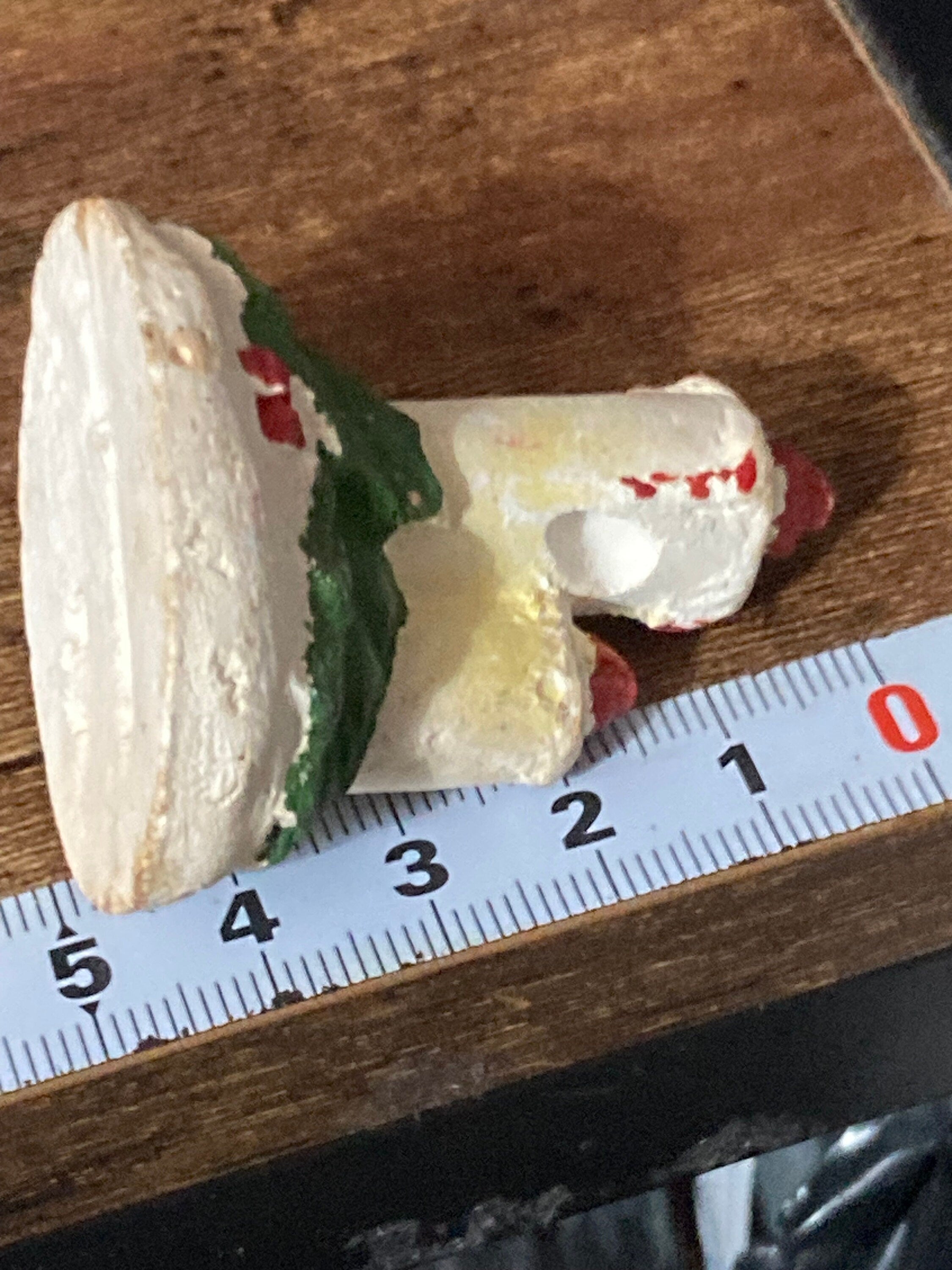 Antique large PLASTER bisque white festive candles Christmas Xmas Cake topper decoration baking