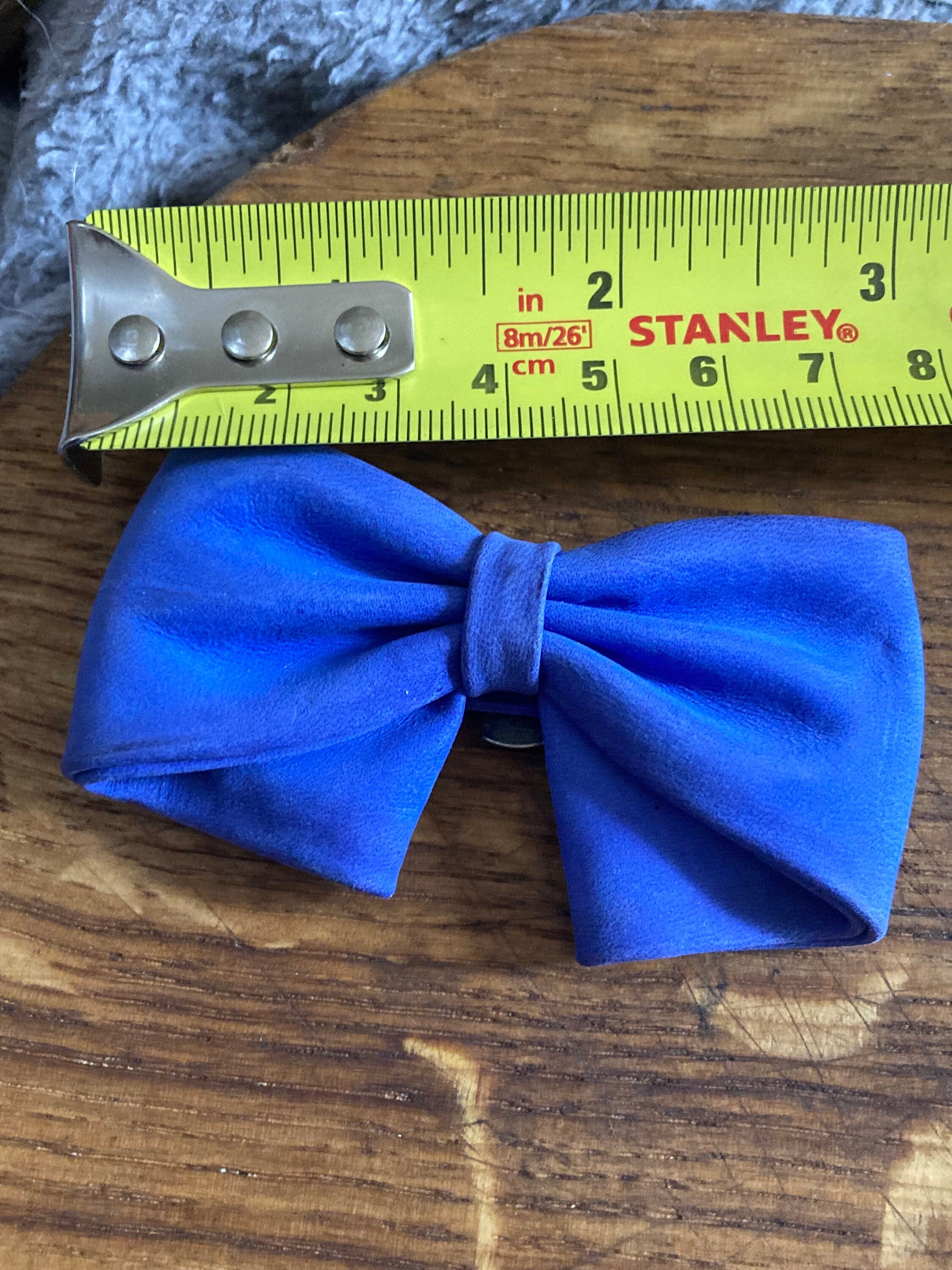 Vintage pair of blue suedette BOW shoe clips