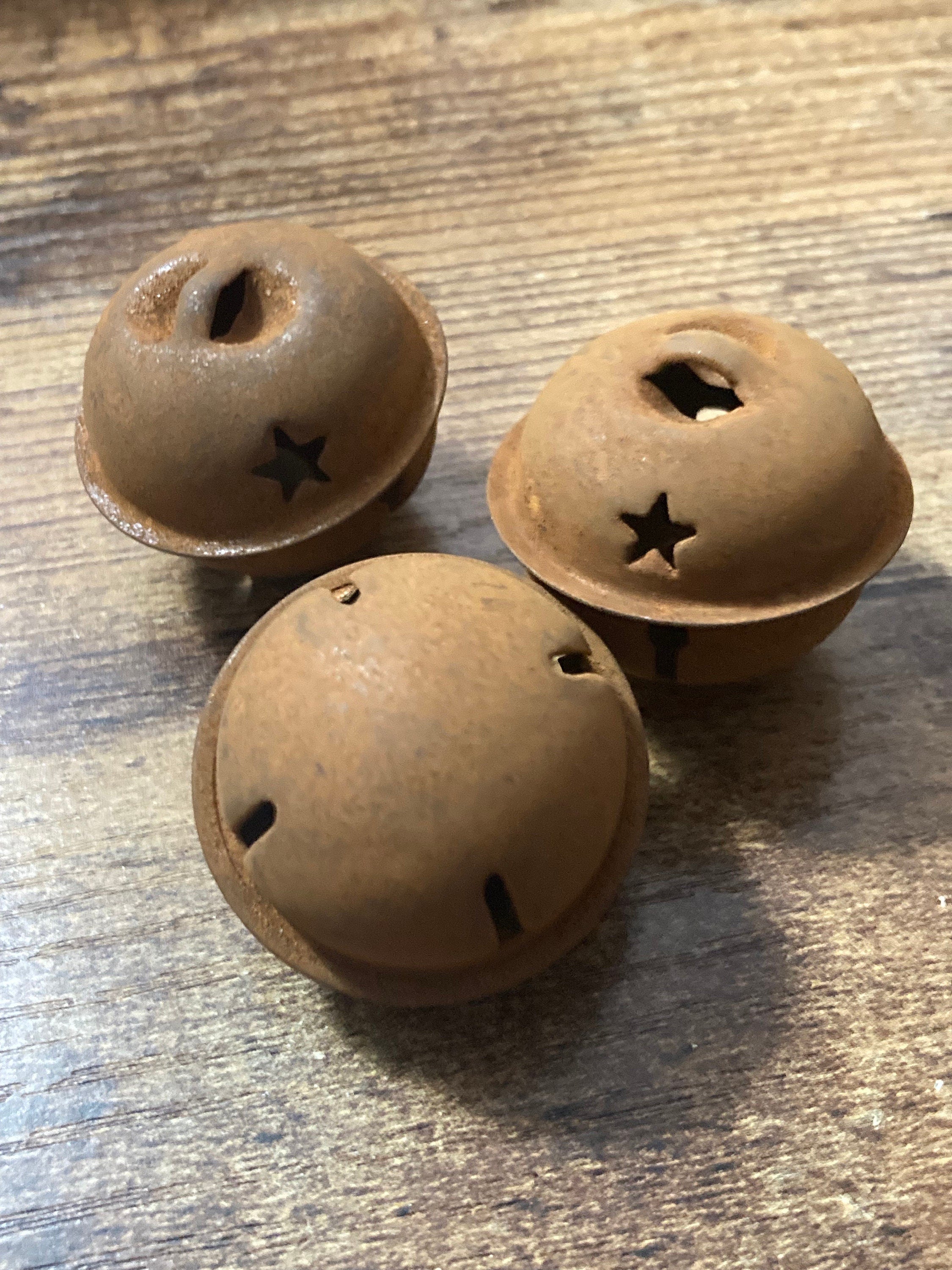 Rusty Brass Jingle Bells: Christmas Rustic Craft Bells (Set of 3)