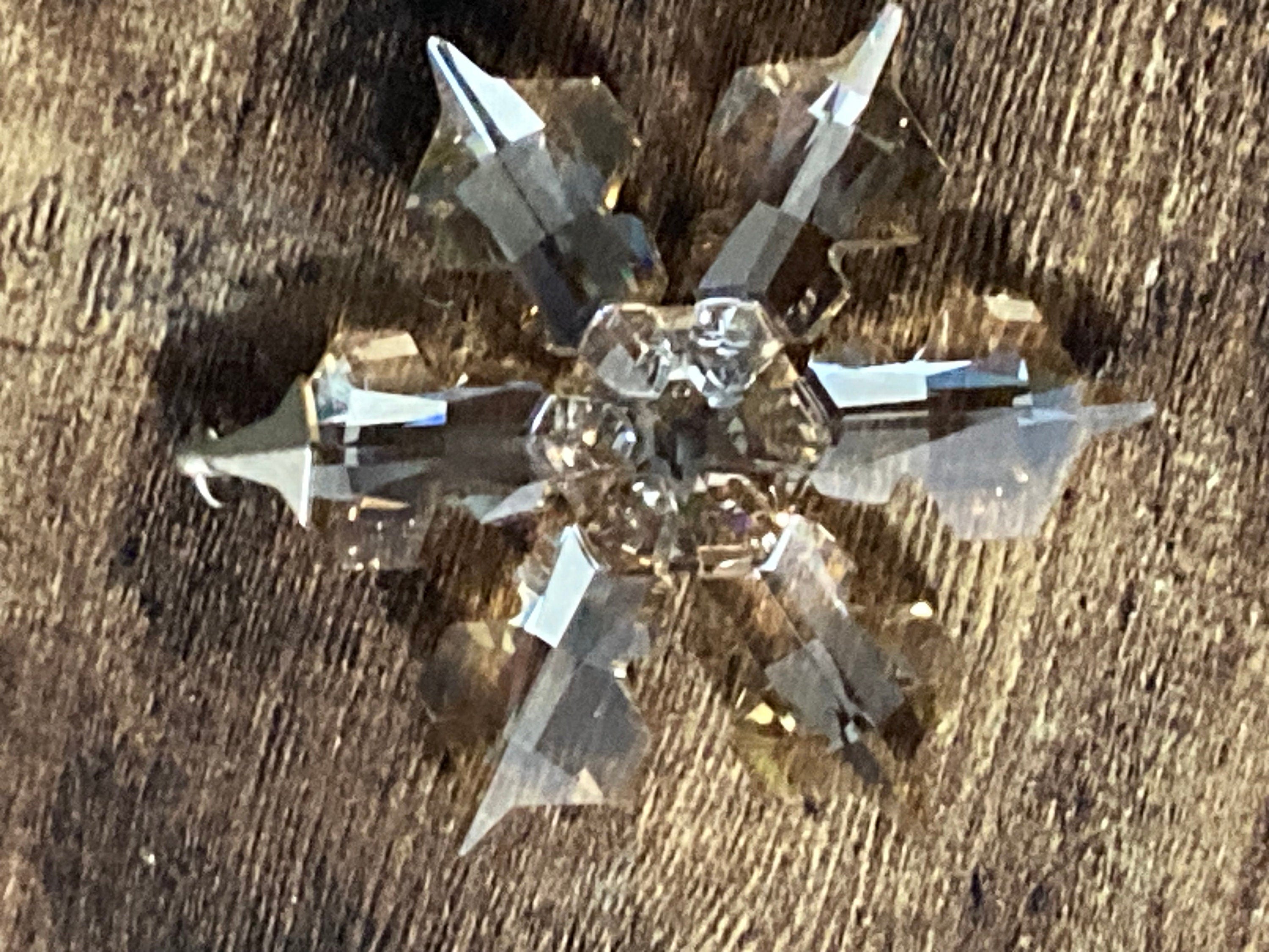 Swarovski gold tone large snowflake star soft brown topaz crystal pendant