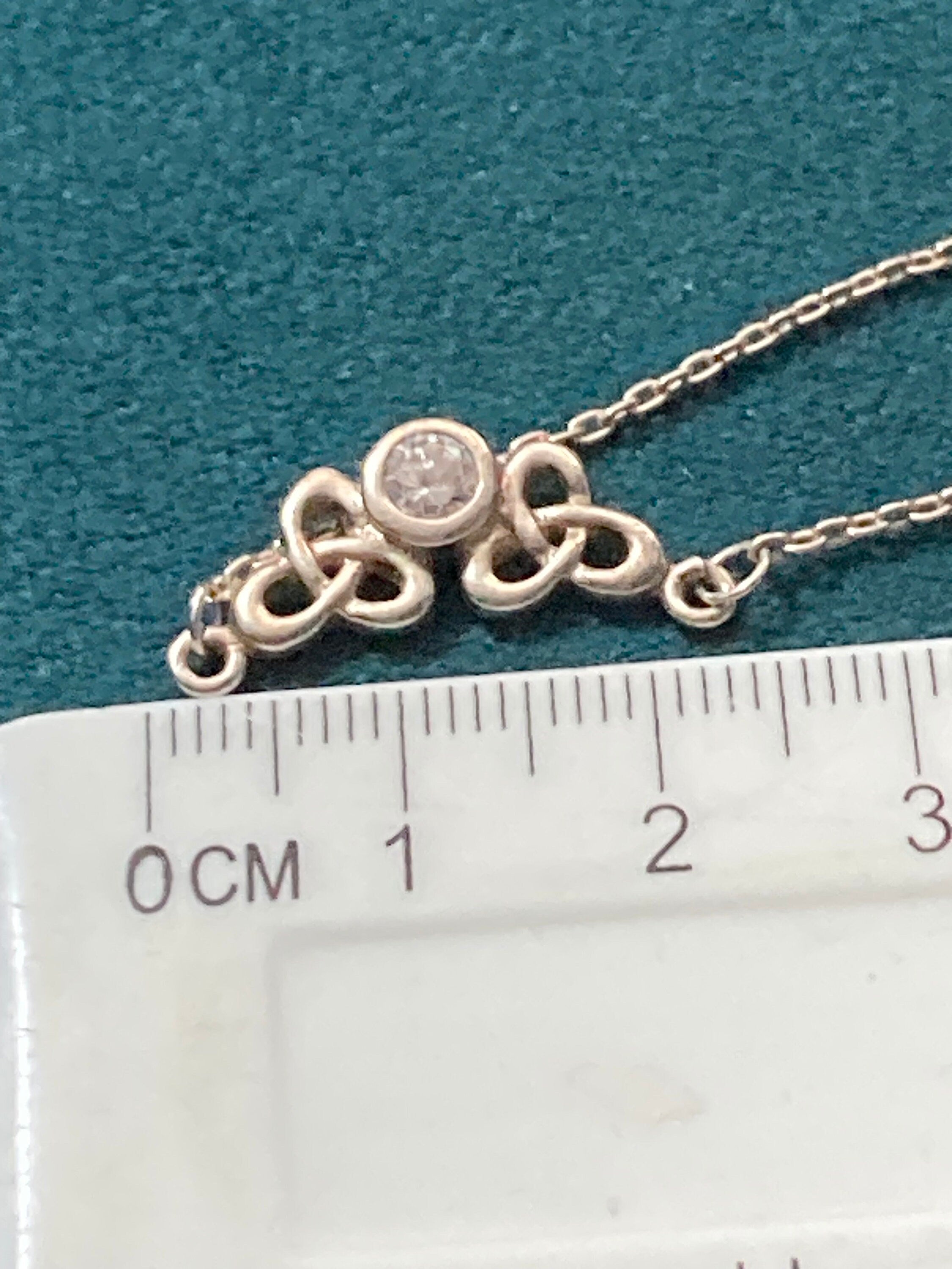Art Nouveau 925 Sterling Silver gem set diamanté Charles Rennie Mackintosh style Necklace