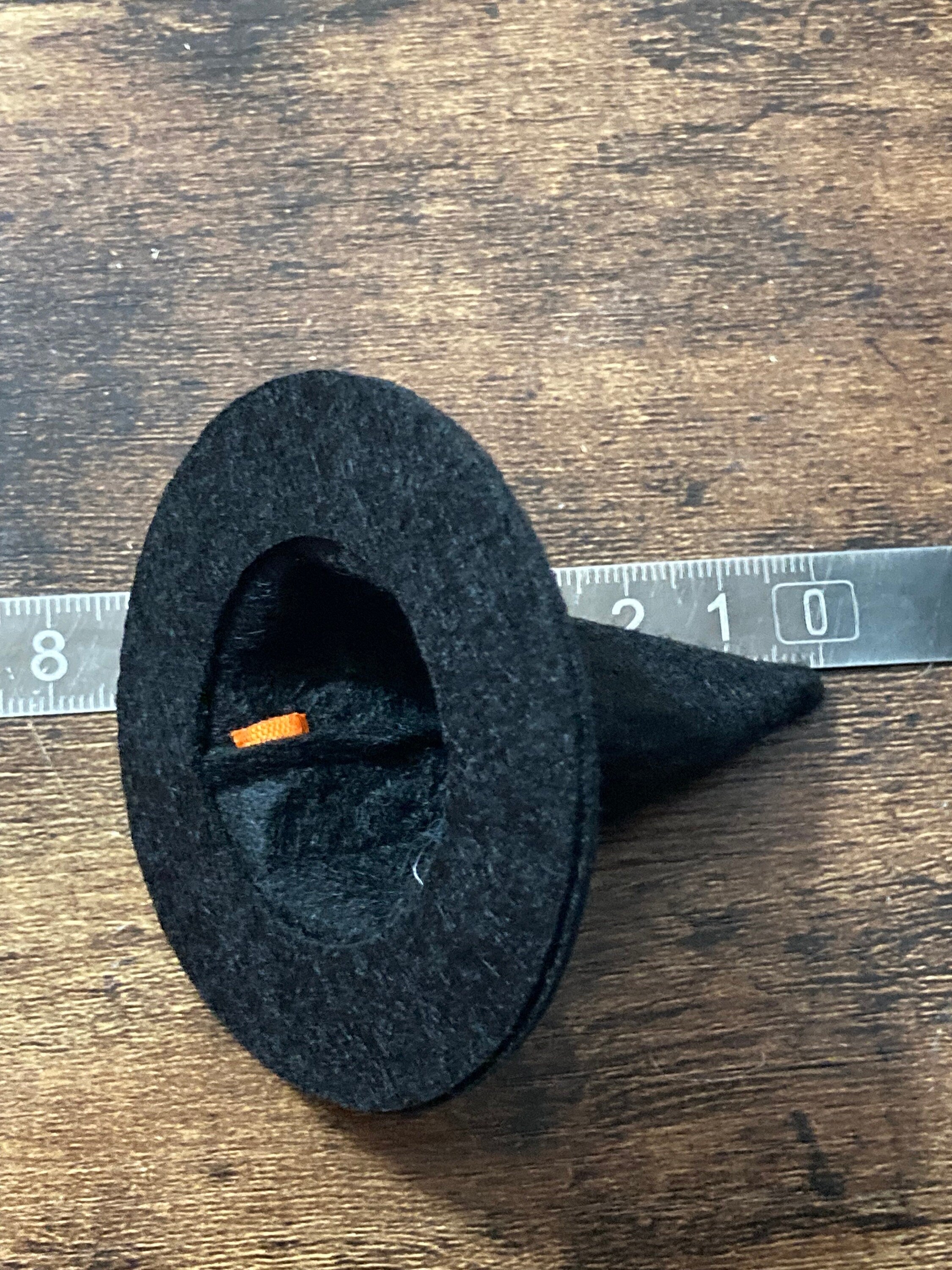 Miniature black felt witches hat Halloween cake topper decoration scenery dolls