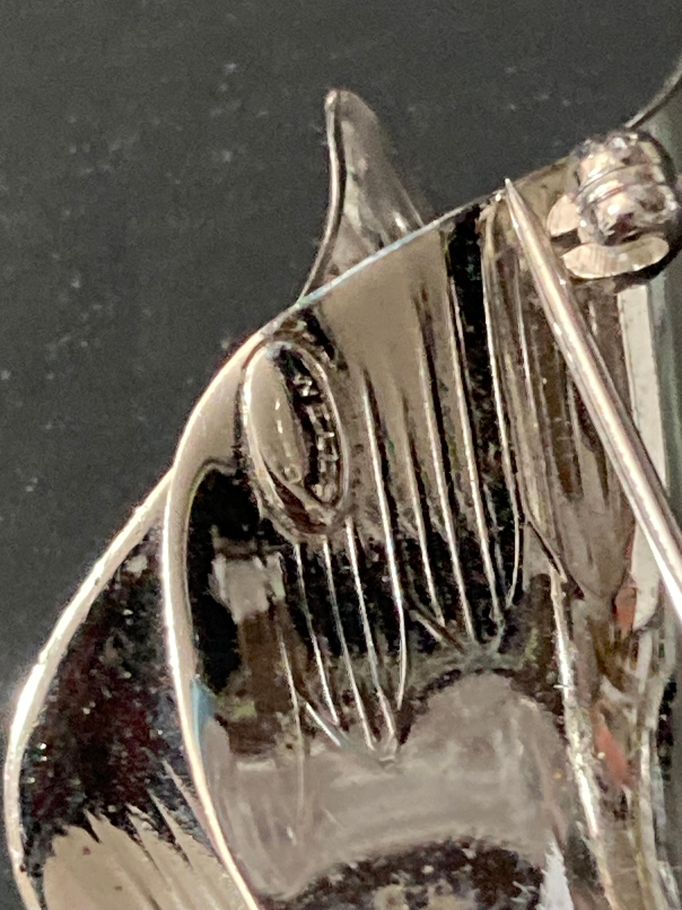 Signed WELLS 925 vintage Sterling Silver bow brooch