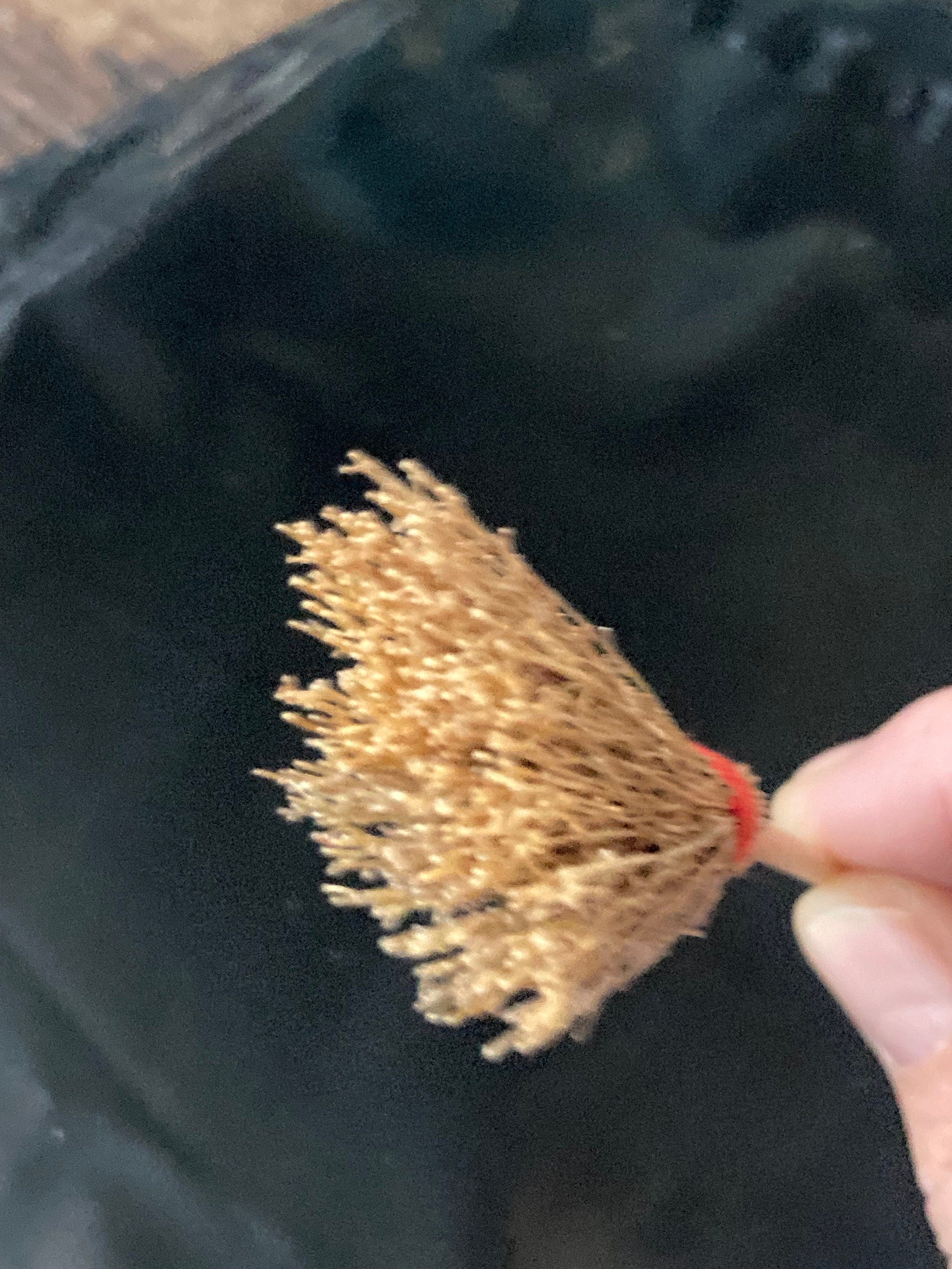 Miniature witches broomstick Halloween cake topper decoration, craft scenery