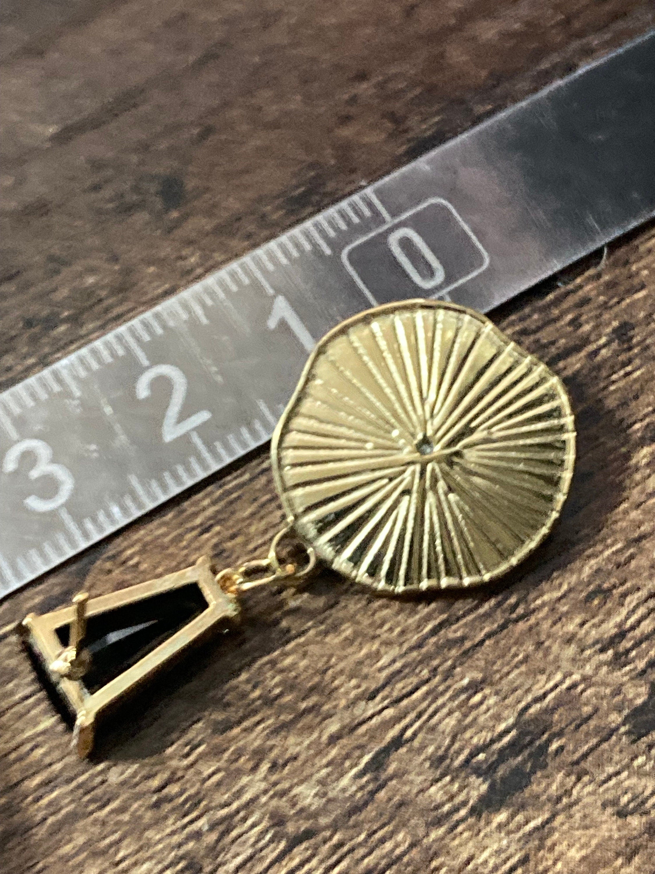 18k gold plated seed pearl black crystal diamanté Victorian post charm earrings