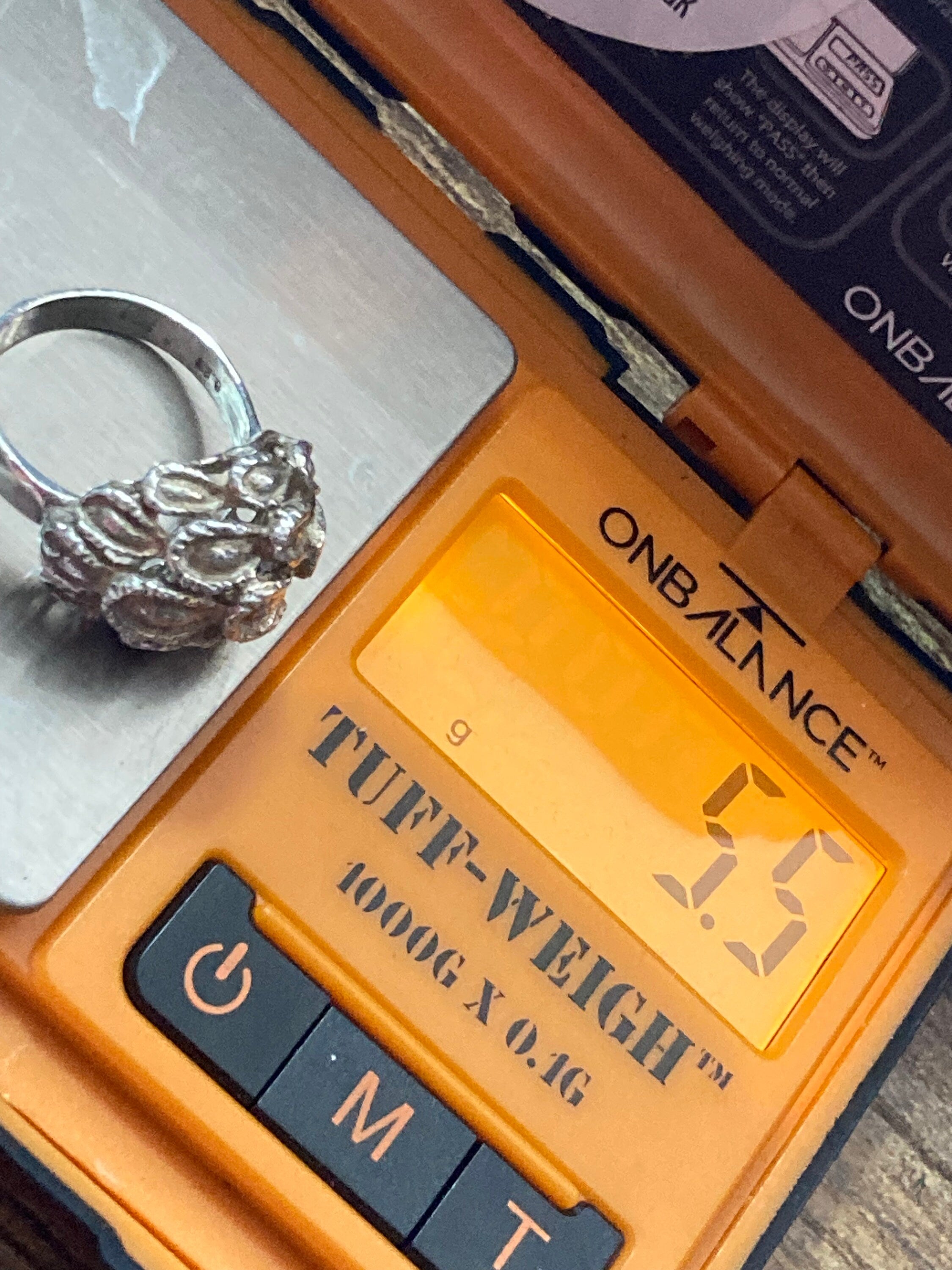 SIZE O P brutalist ring, sterling silver 925 5.5 grams