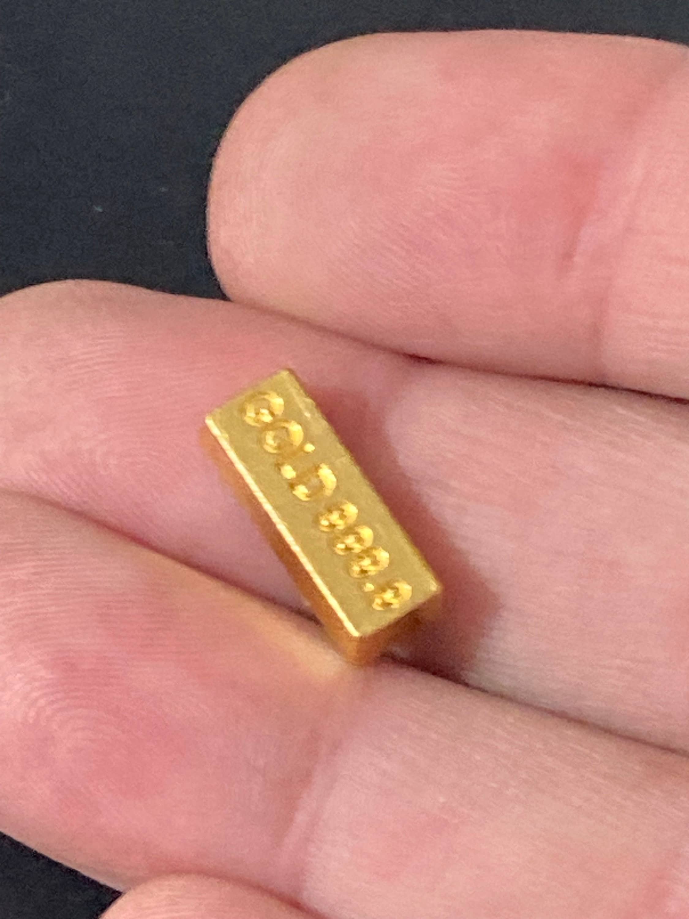 Miniature Gold Bullion Bars: 10-Pack Dollhouse Cake Topper Decorations