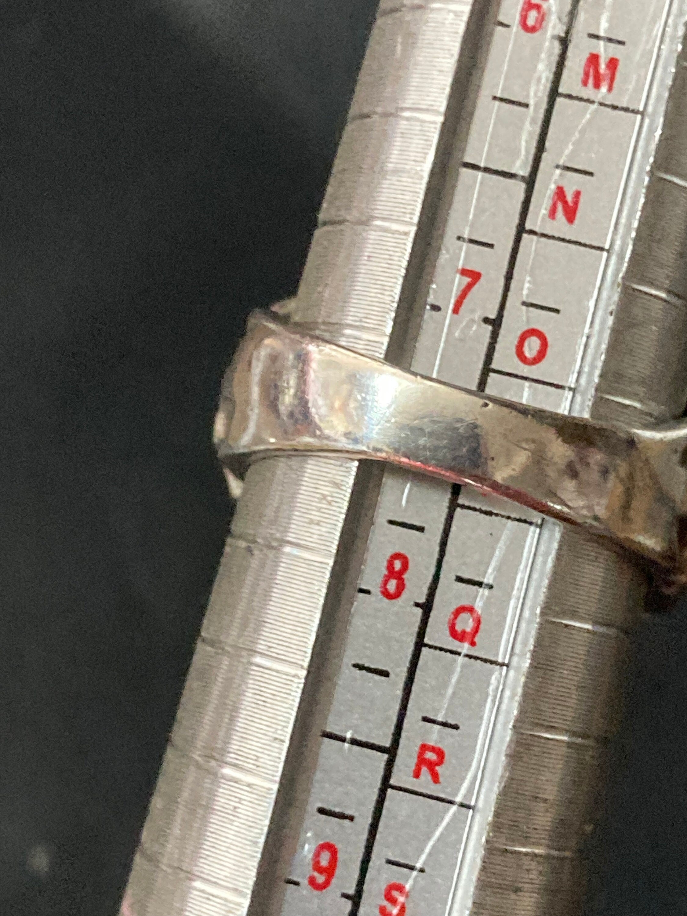 brutalist silver ring SIZE P , sterling 925 modernist