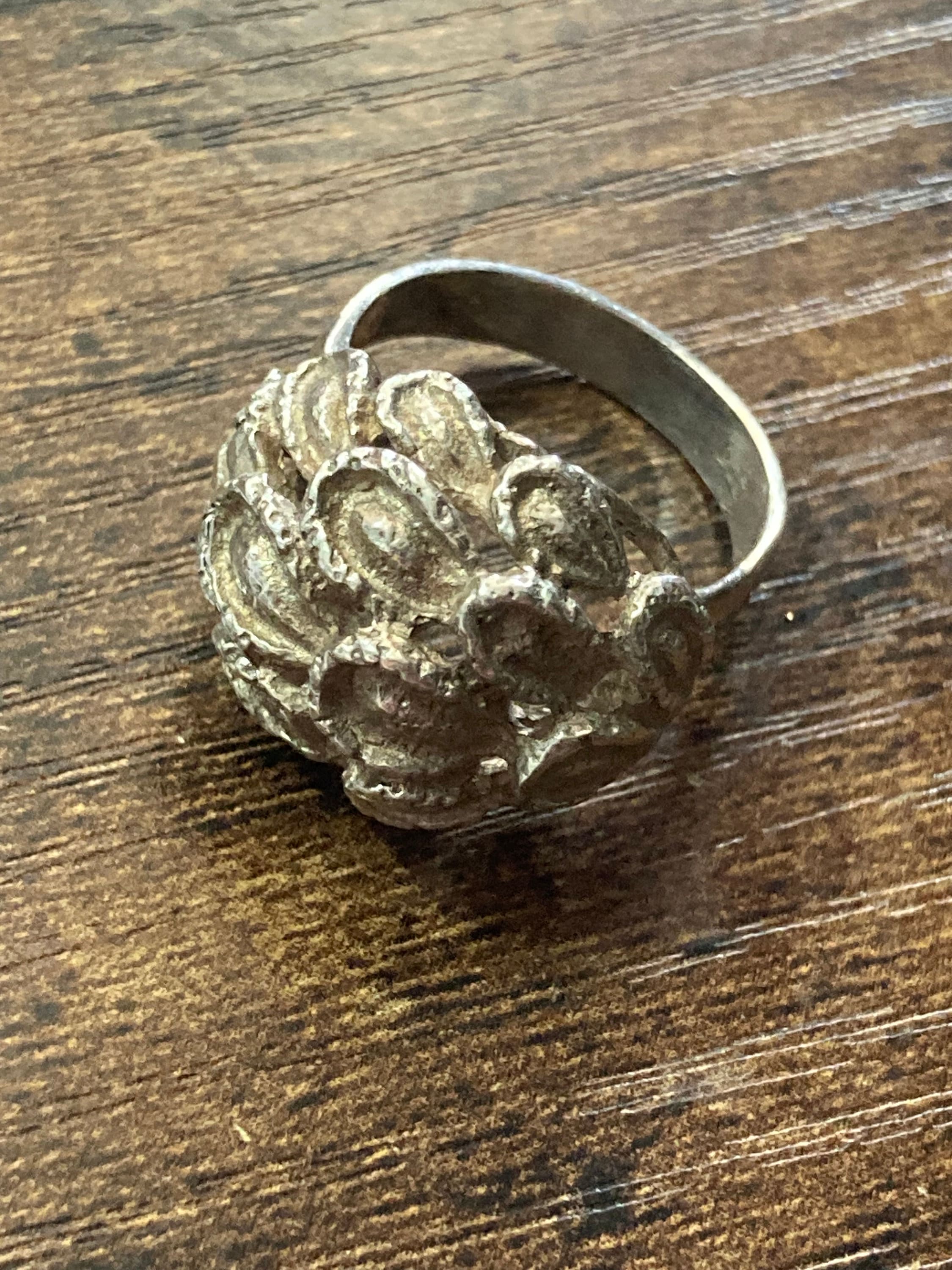 SIZE O P brutalist ring, sterling silver 925 5.5 grams