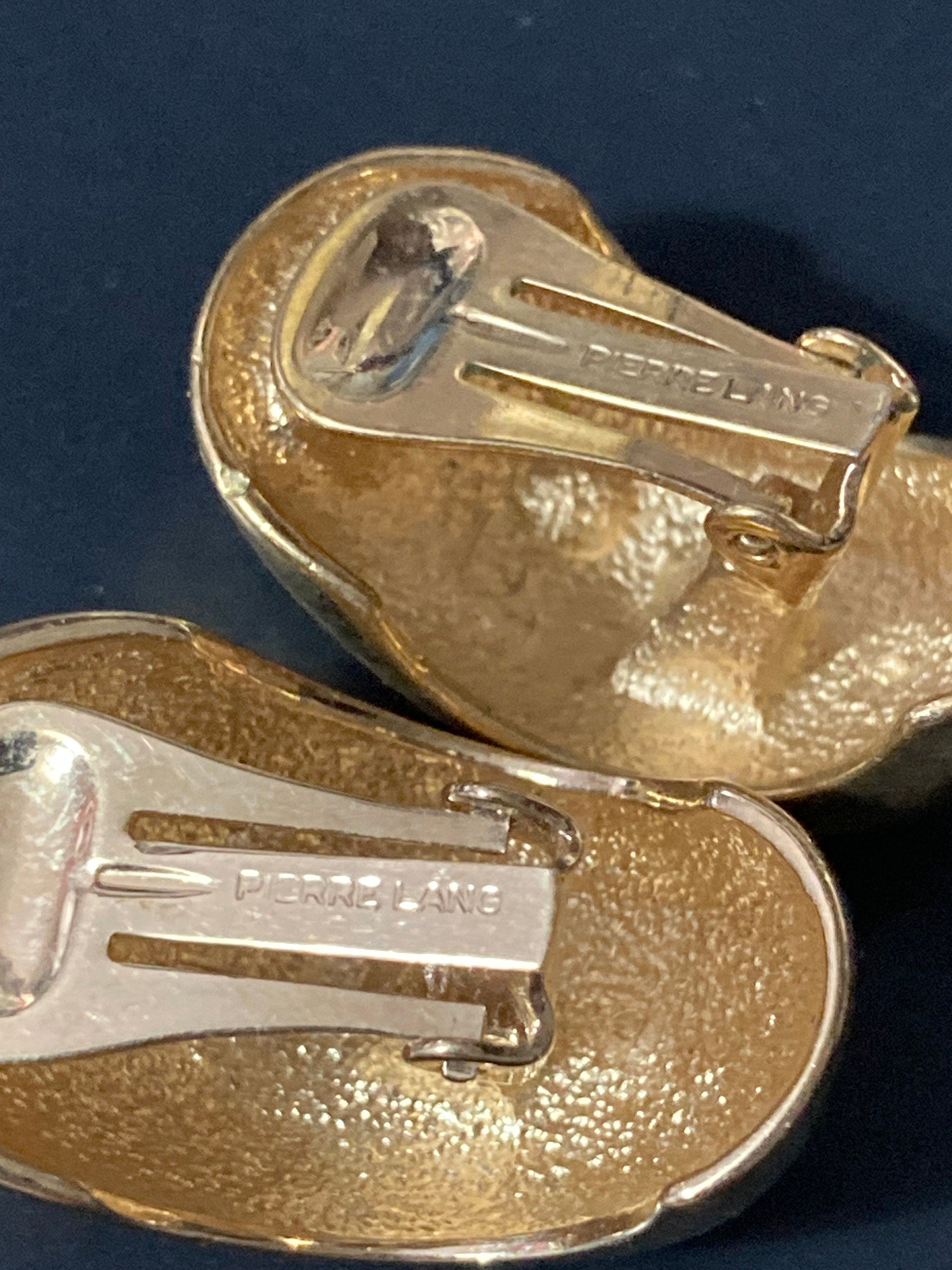 Pierre Lang Gold Plated Star Clip On Earrings: Austrian Diamanté Jewelry