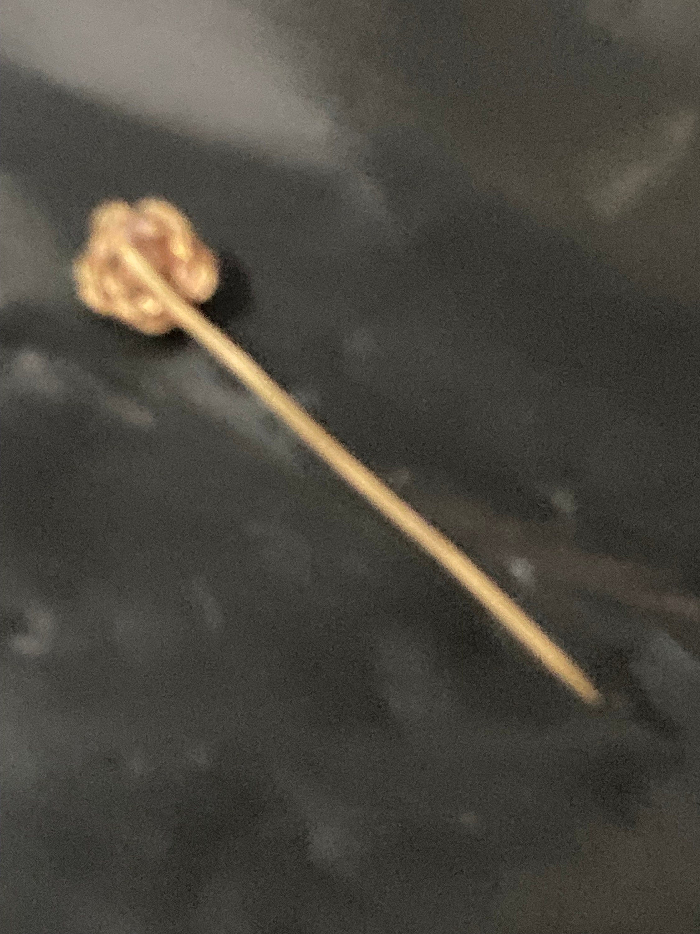 Antique Gentleman's Ladies gold tone turquoise blue cabochon Stick pin