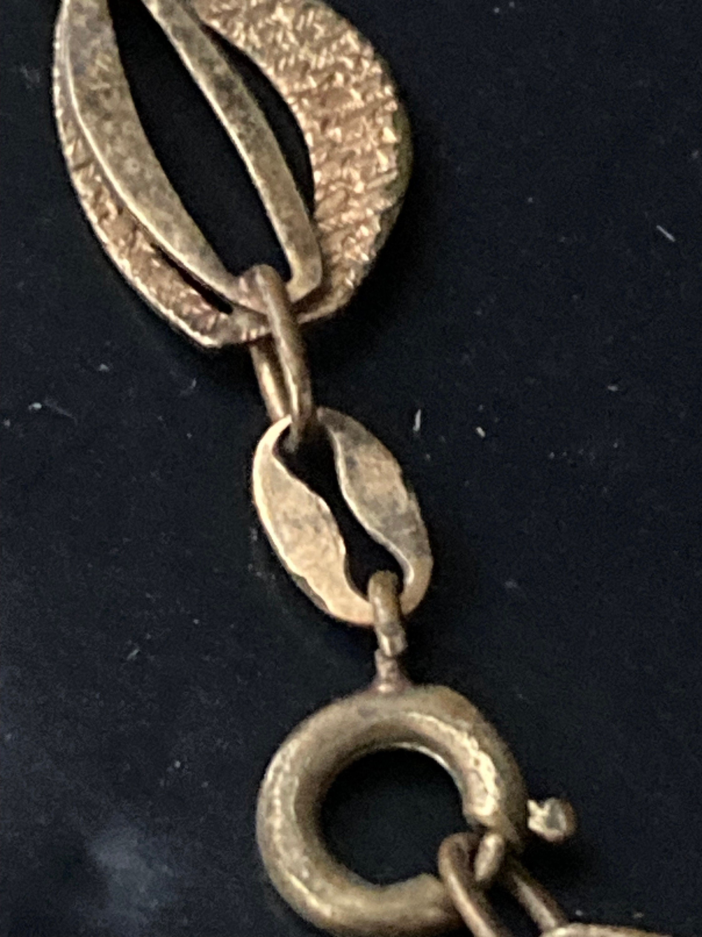 MCM signed JP rolled gold 1979s bark textured choker necklace to 45cm