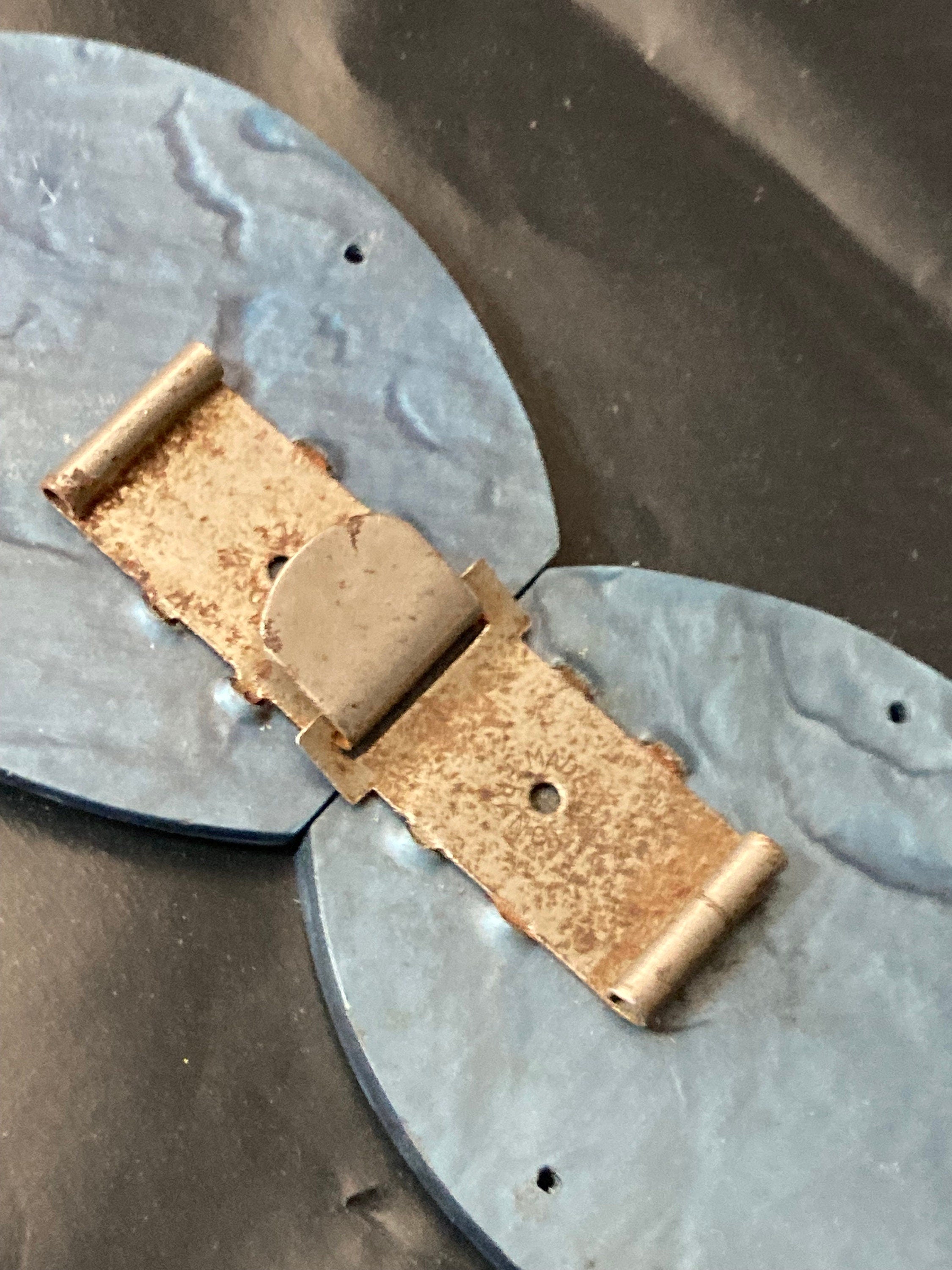 Vintage Art Deco Blue Bakelite Belt Buckle: 1920s Sewing Haberdashery