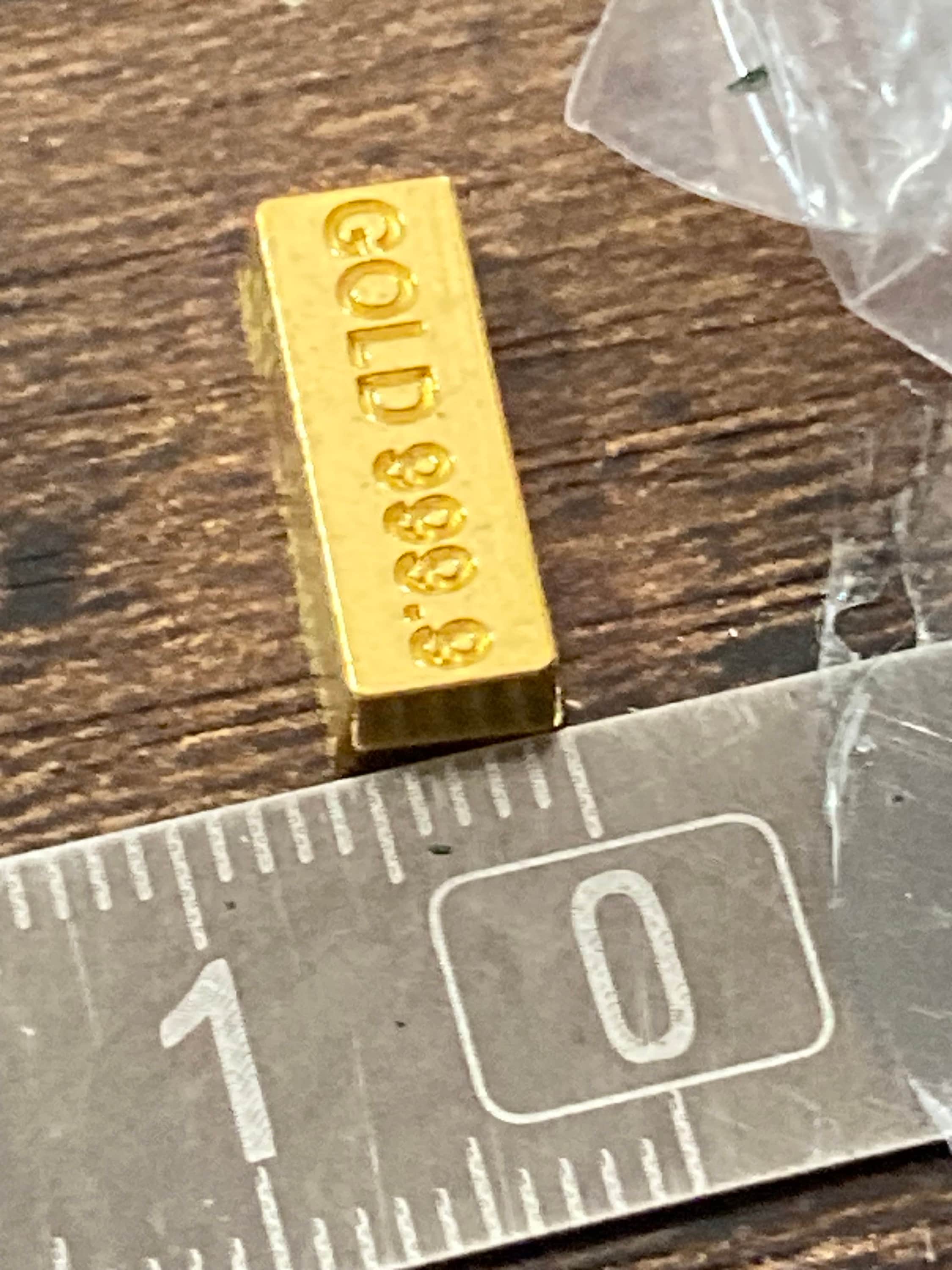 Miniature Gold Bullion Bars: 10-Pack Dollhouse Cake Topper Decorations