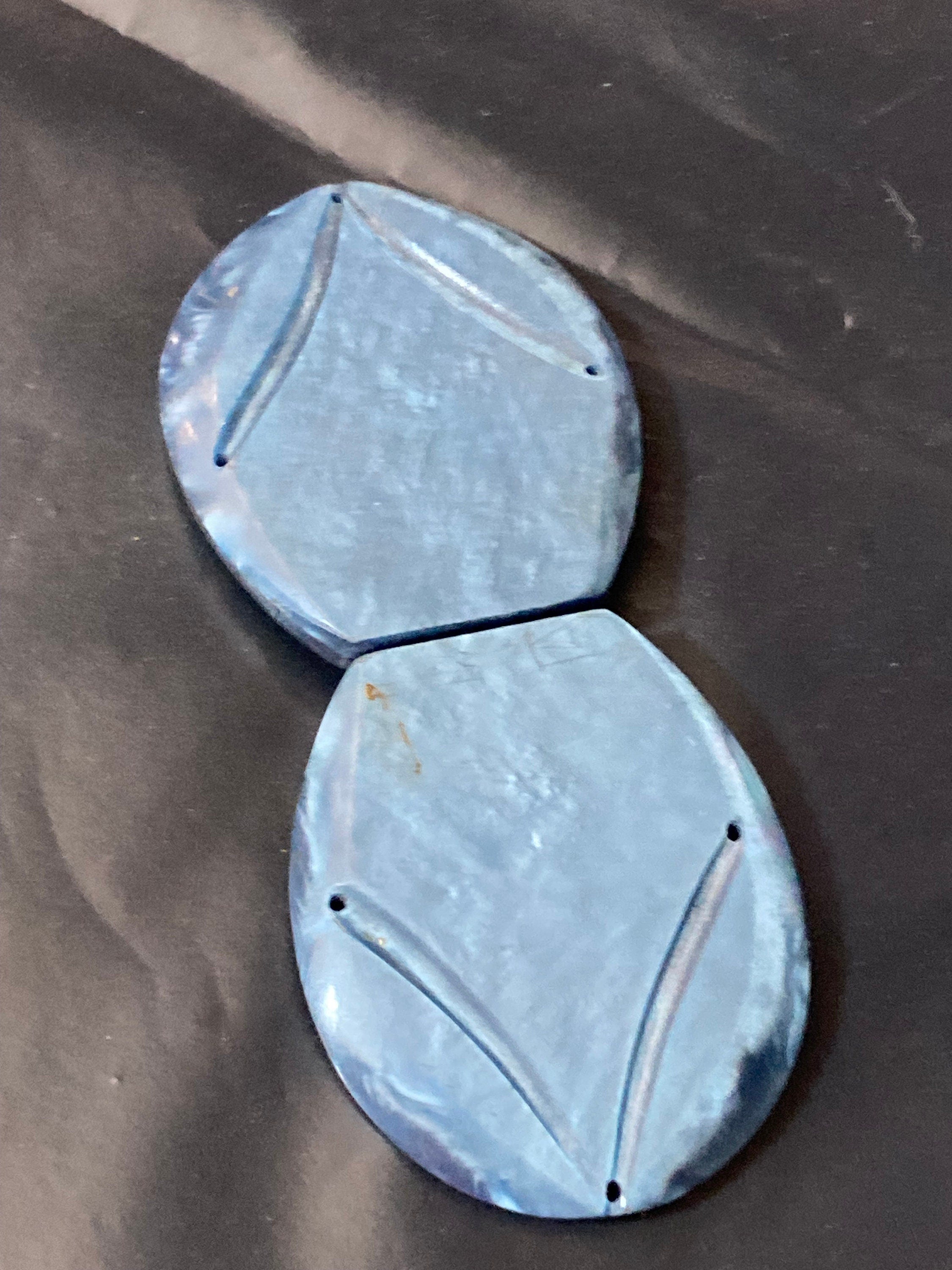 Vintage Art Deco Blue Bakelite Belt Buckle: 1920s Sewing Haberdashery