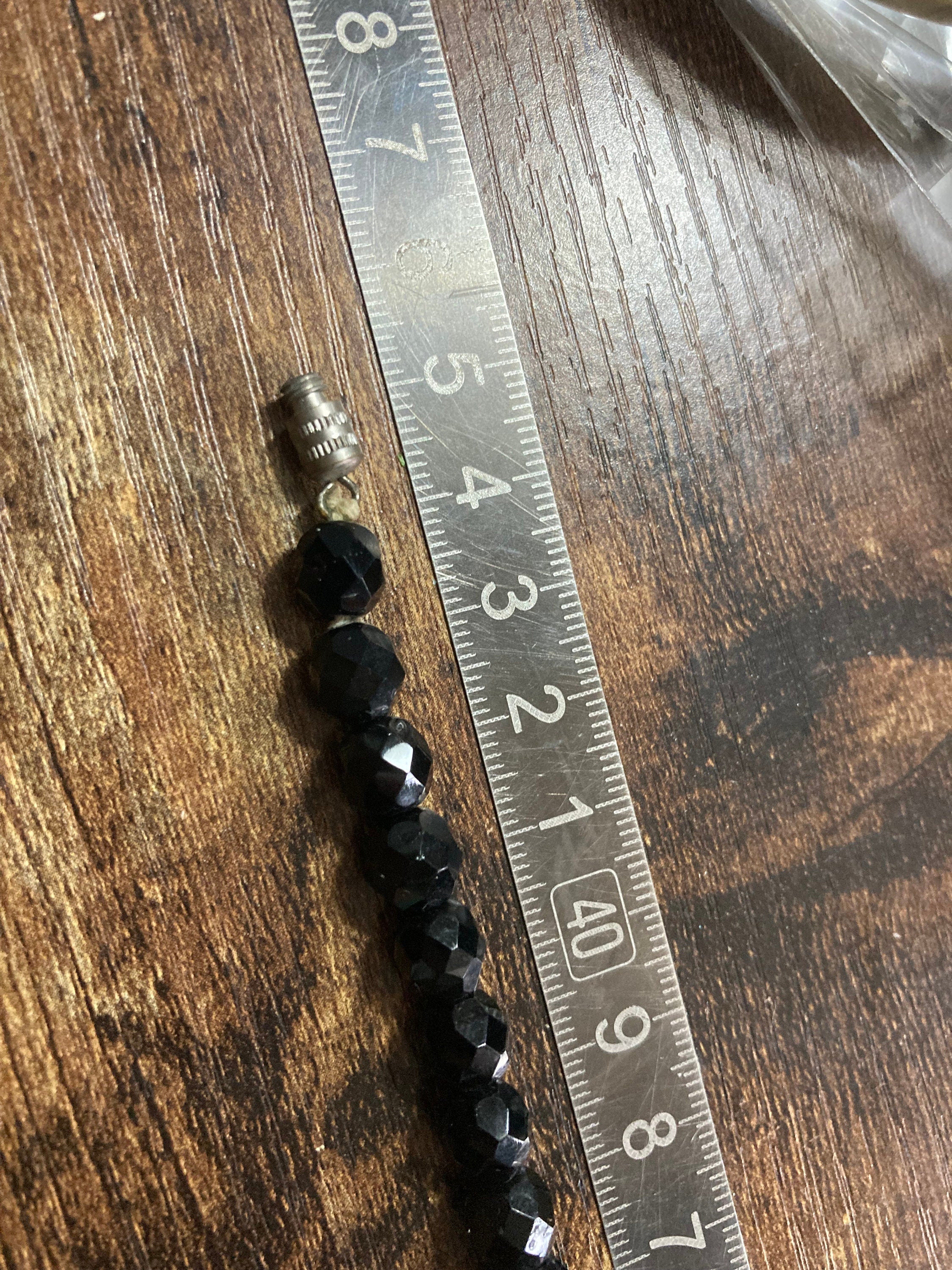 Art Deco Faceted Glass Beaded Necklace: 1920s Gatsby Diamante Detail