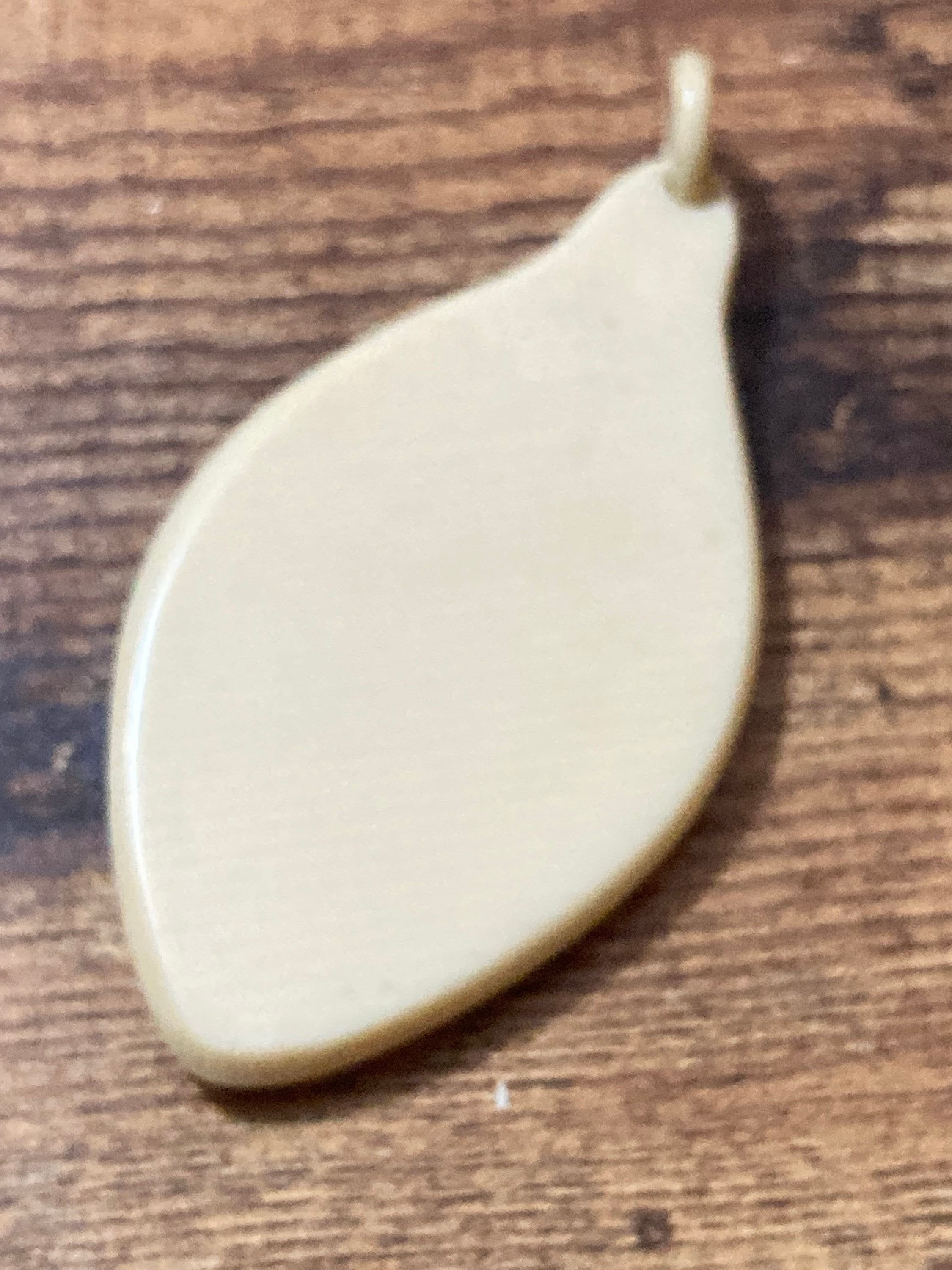 Art Deco Celluloid Pendant: Cream Pique Work with Sapphire Blue Paste