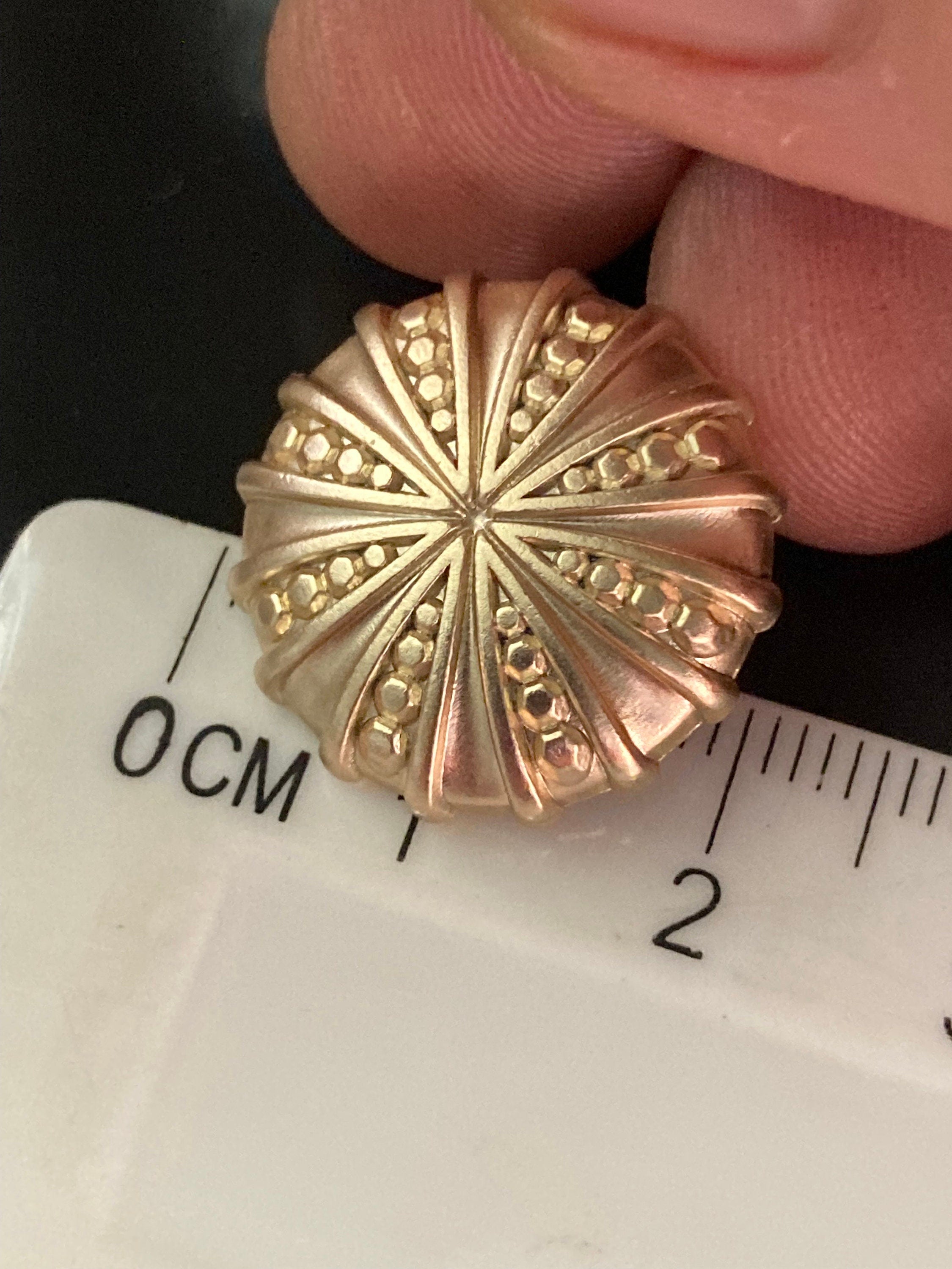 20mm gold tone Sea urchin buttons, nautical pack of 5