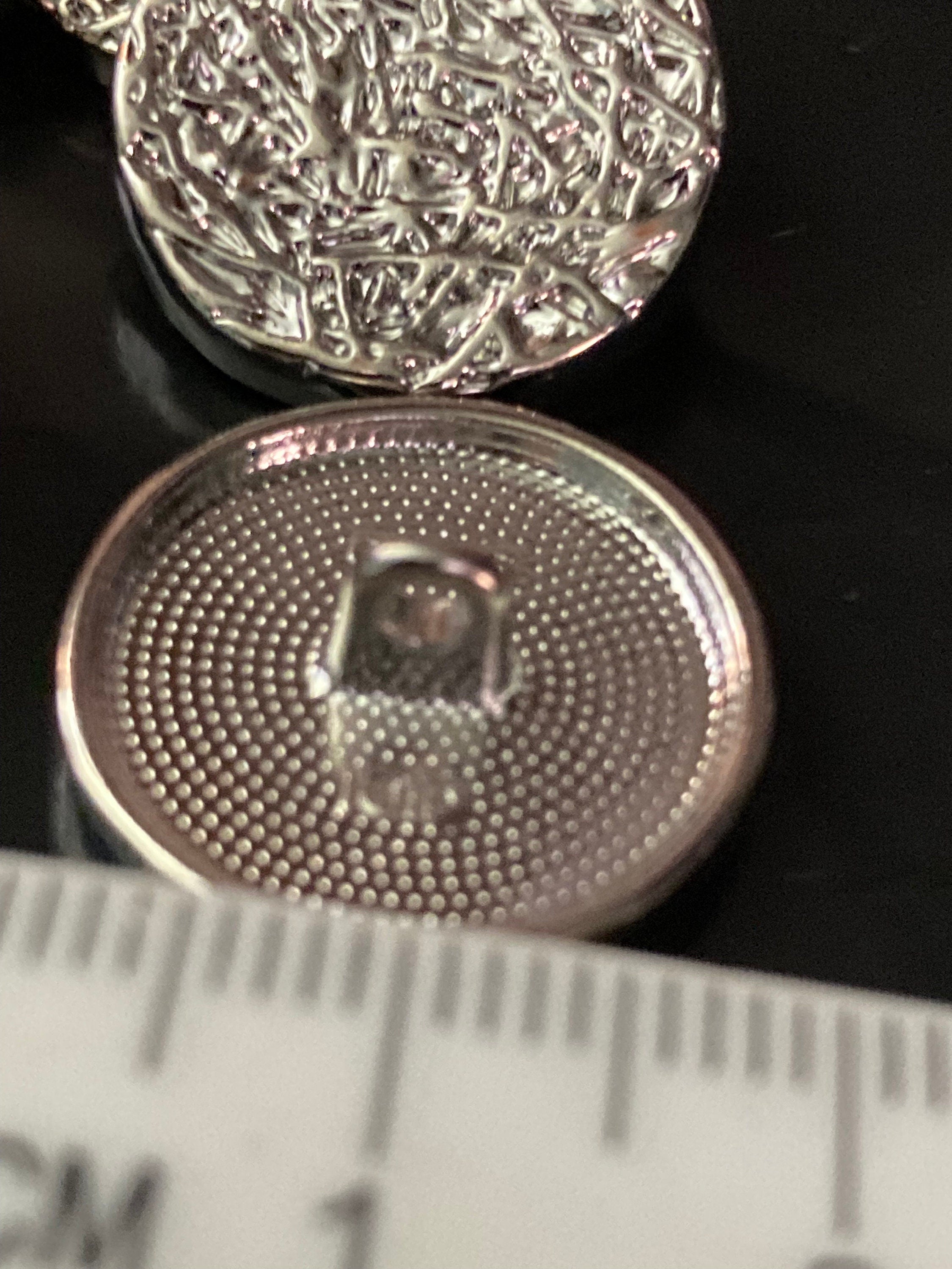 Pack 5 20mm brutalist textured silver tone metal buttons ideal blazer cardigan