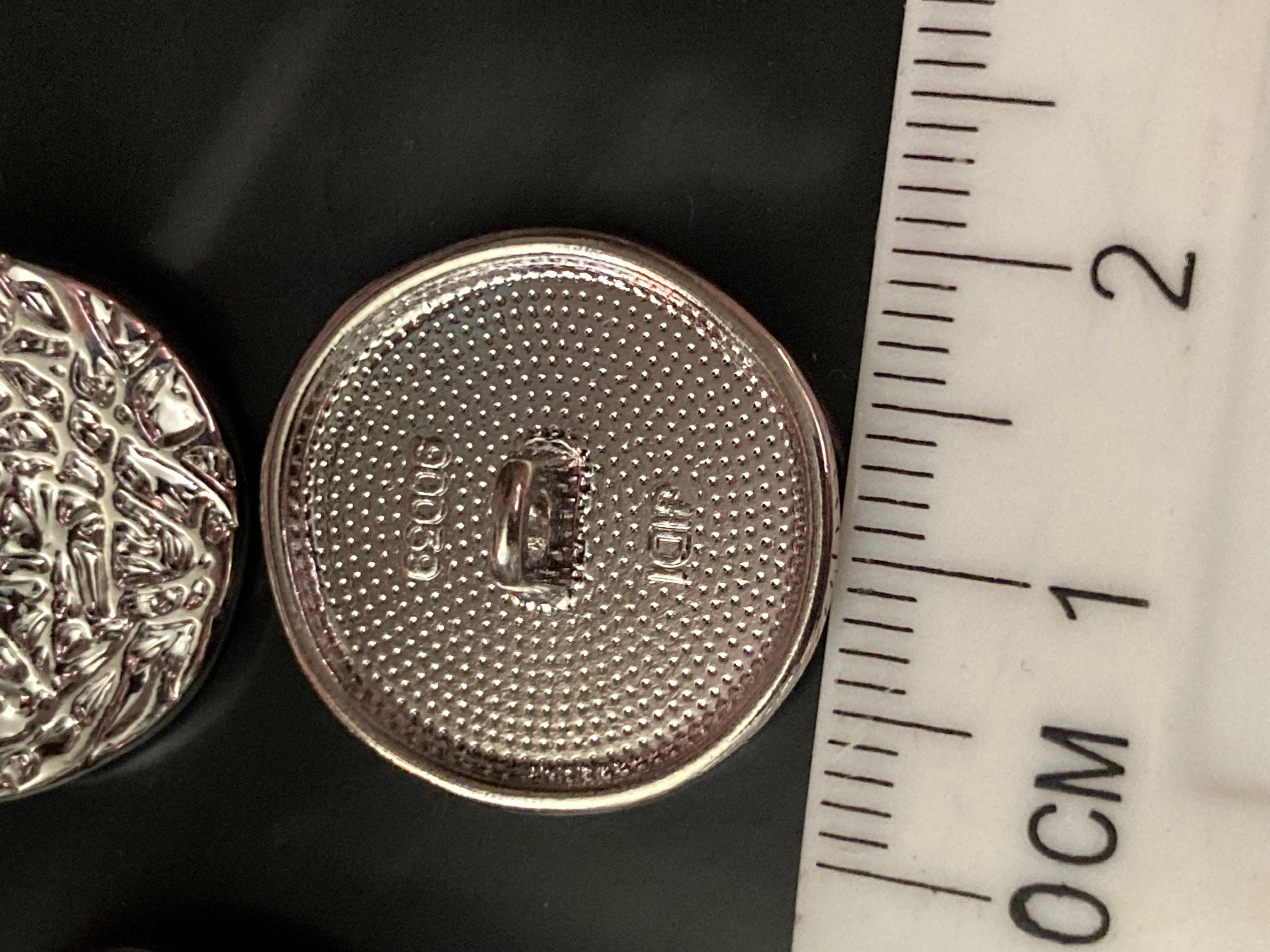 Pack 5 20mm brutalist textured silver tone metal buttons ideal blazer cardigan