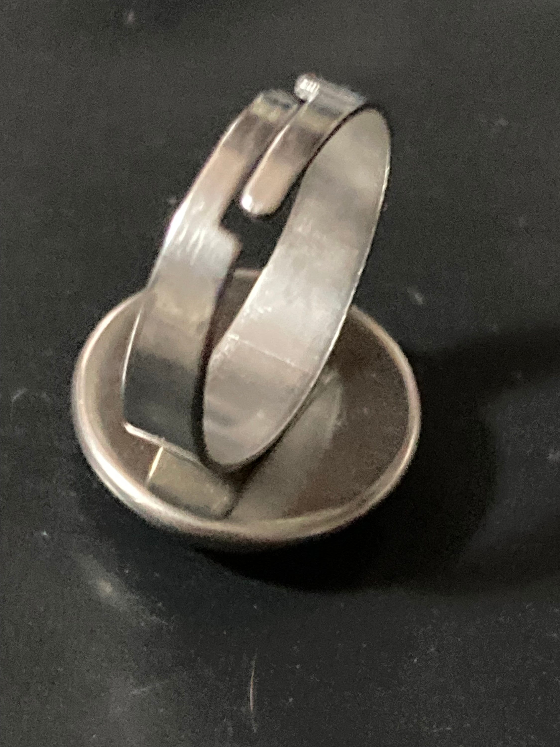 Vinyl Record Ring: Stainless Steel Adjustable DJ Ring (Size M-Q)
